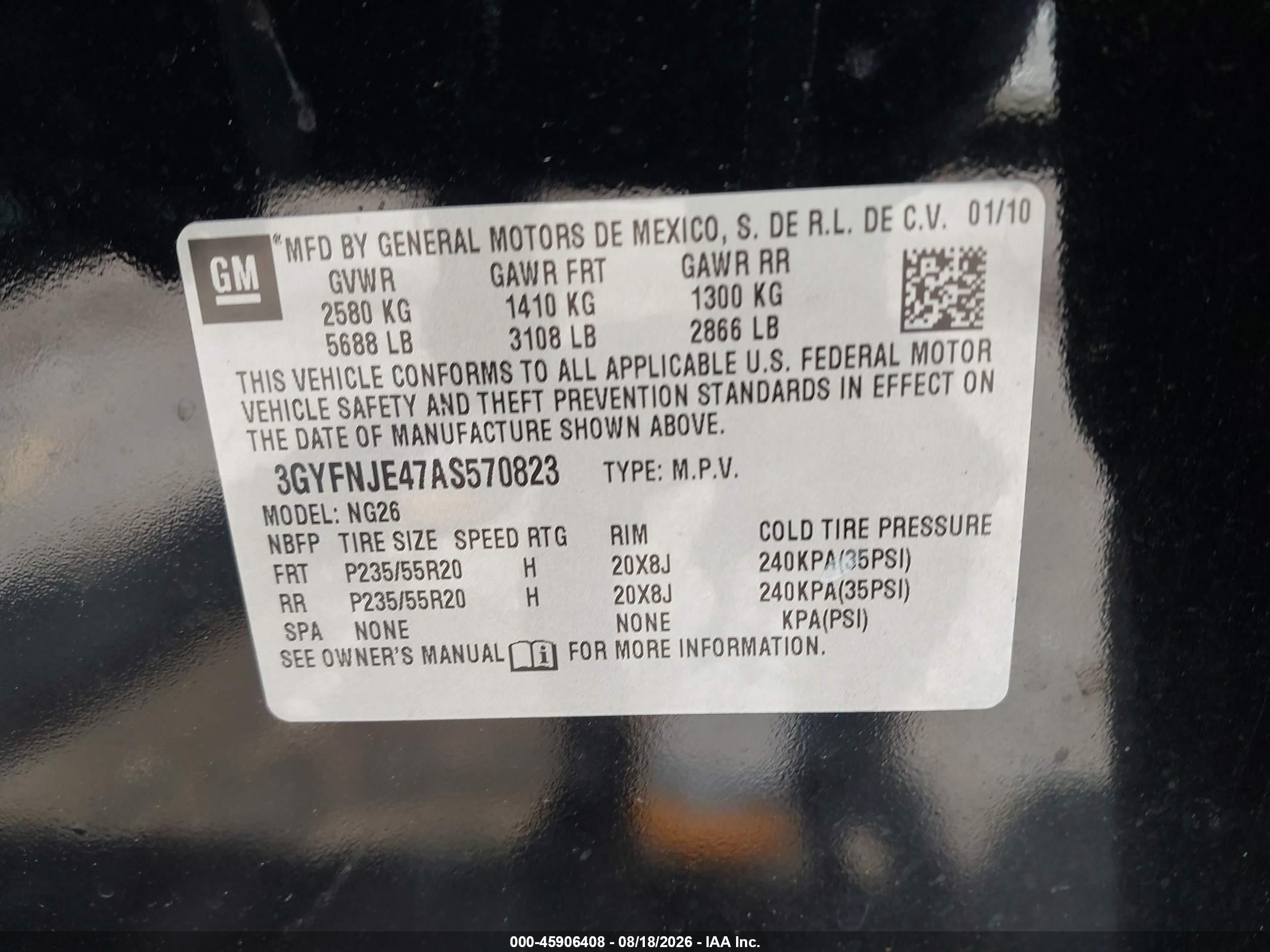2010 Cadillac Srx Performance Collection Black vin: 3GYFNJE47AS570823