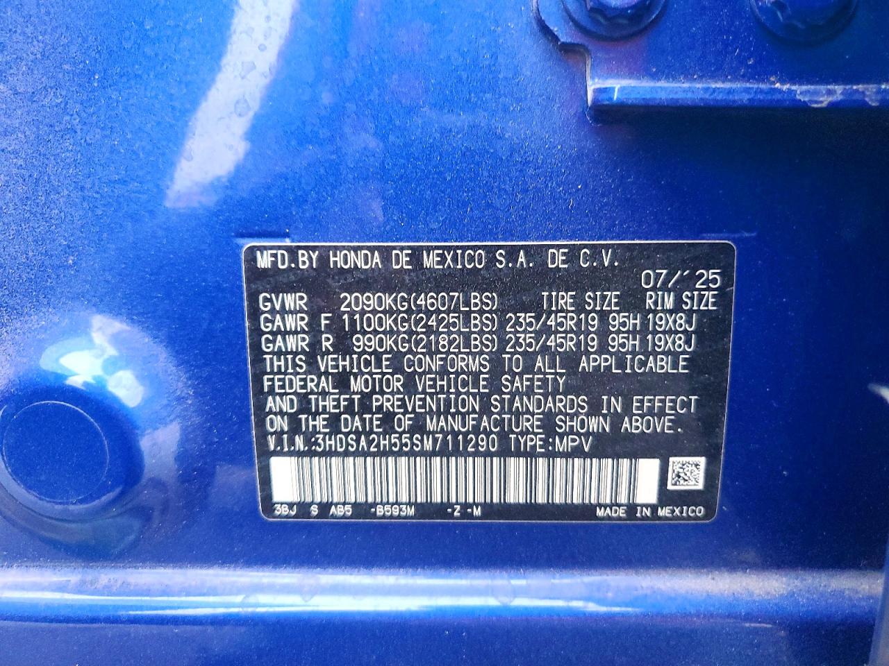 2025 Acura Adx A-spec Blue vin: 3HDSA2H55SM711290