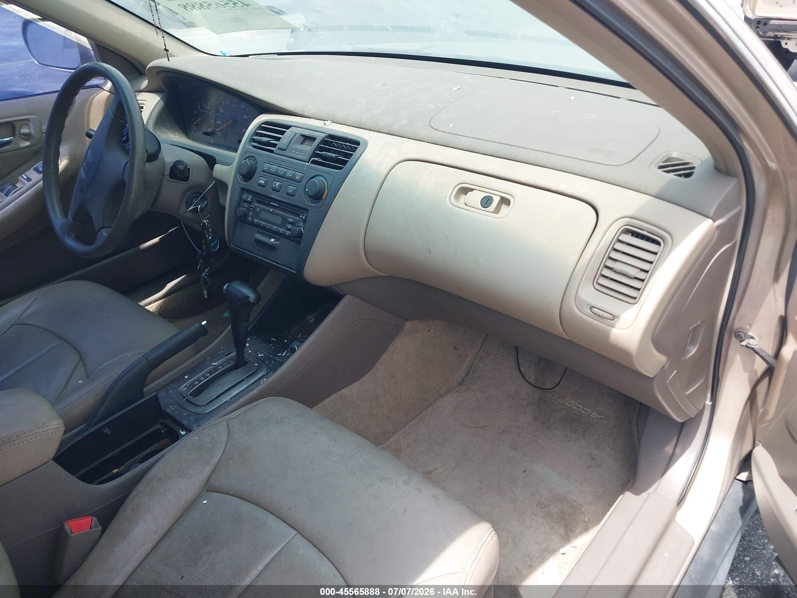 2001 Honda Accord 2.3 Lx Gold vin: 3HGCG56411G700706