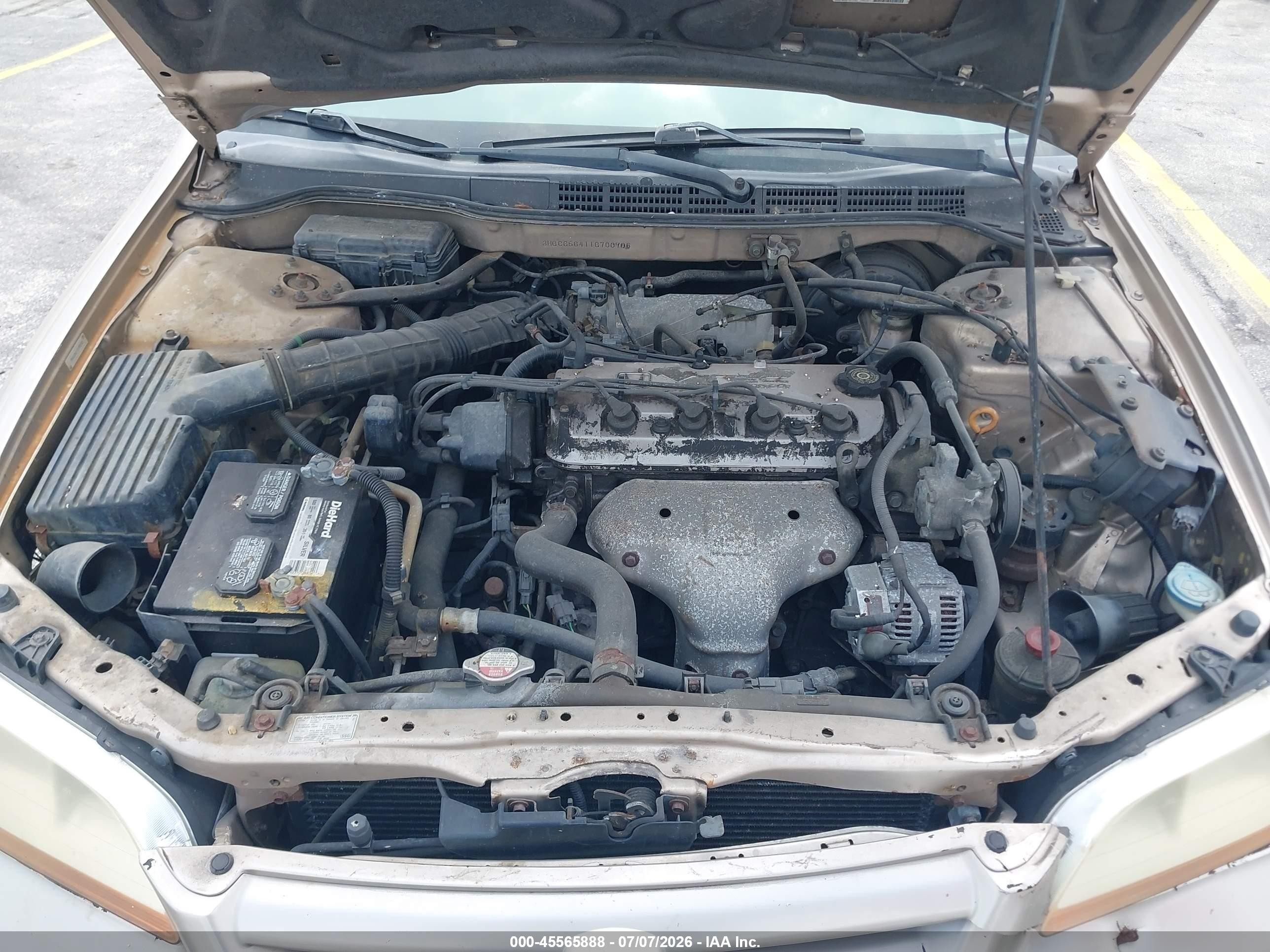 2001 Honda Accord 2.3 Lx Gold vin: 3HGCG56411G700706