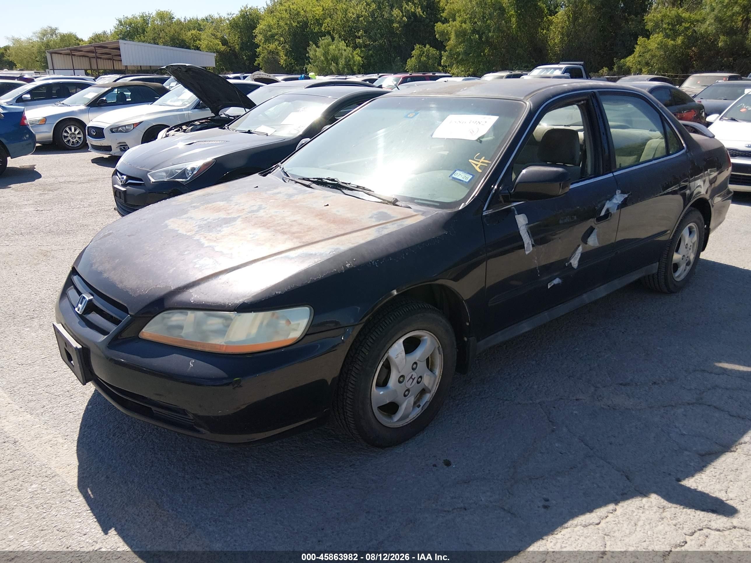 2002 Honda Accord 2.3 Lx Black vin: 3HGCG56472G700856