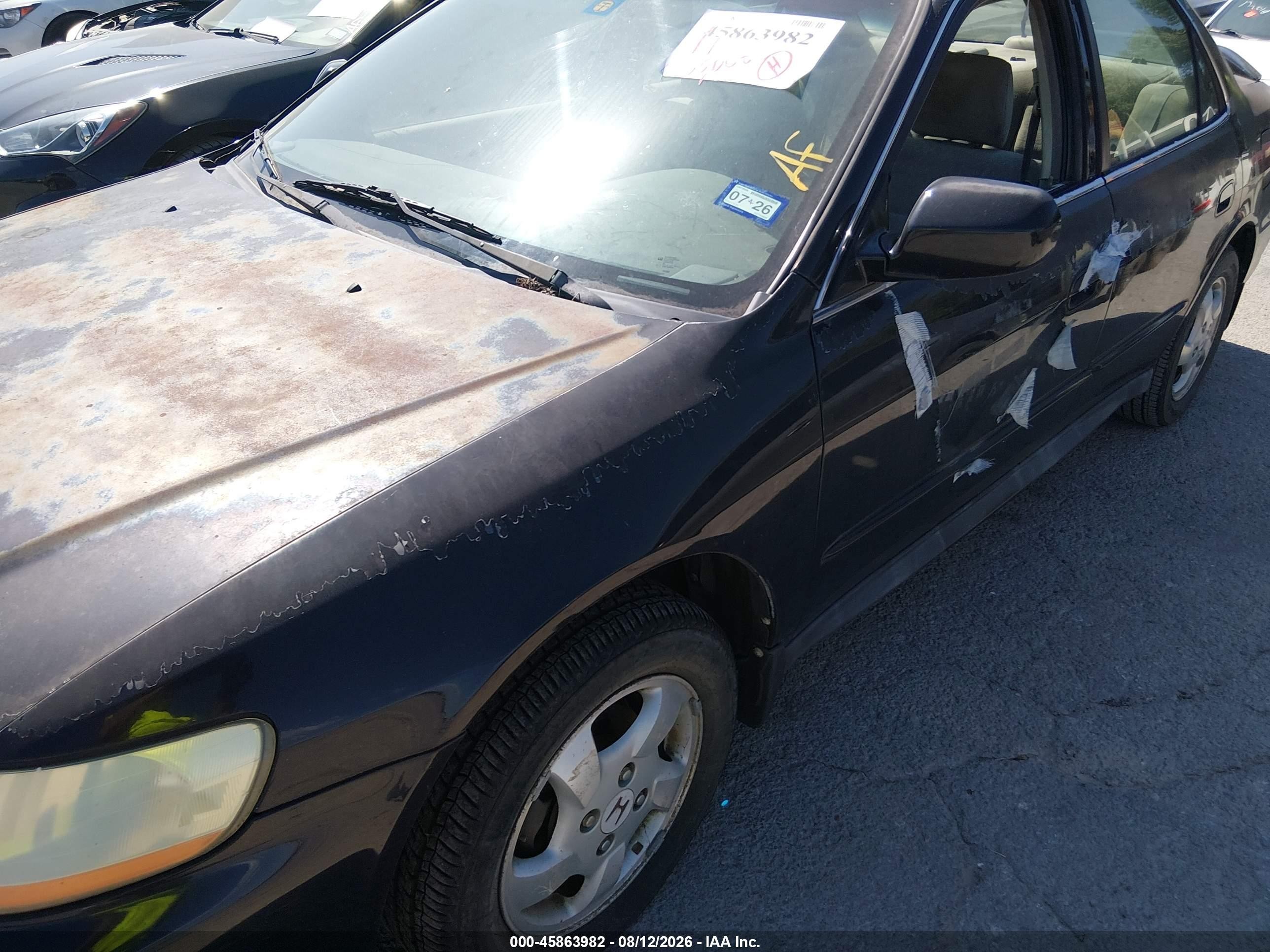 2002 Honda Accord 2.3 Lx Black vin: 3HGCG56472G700856