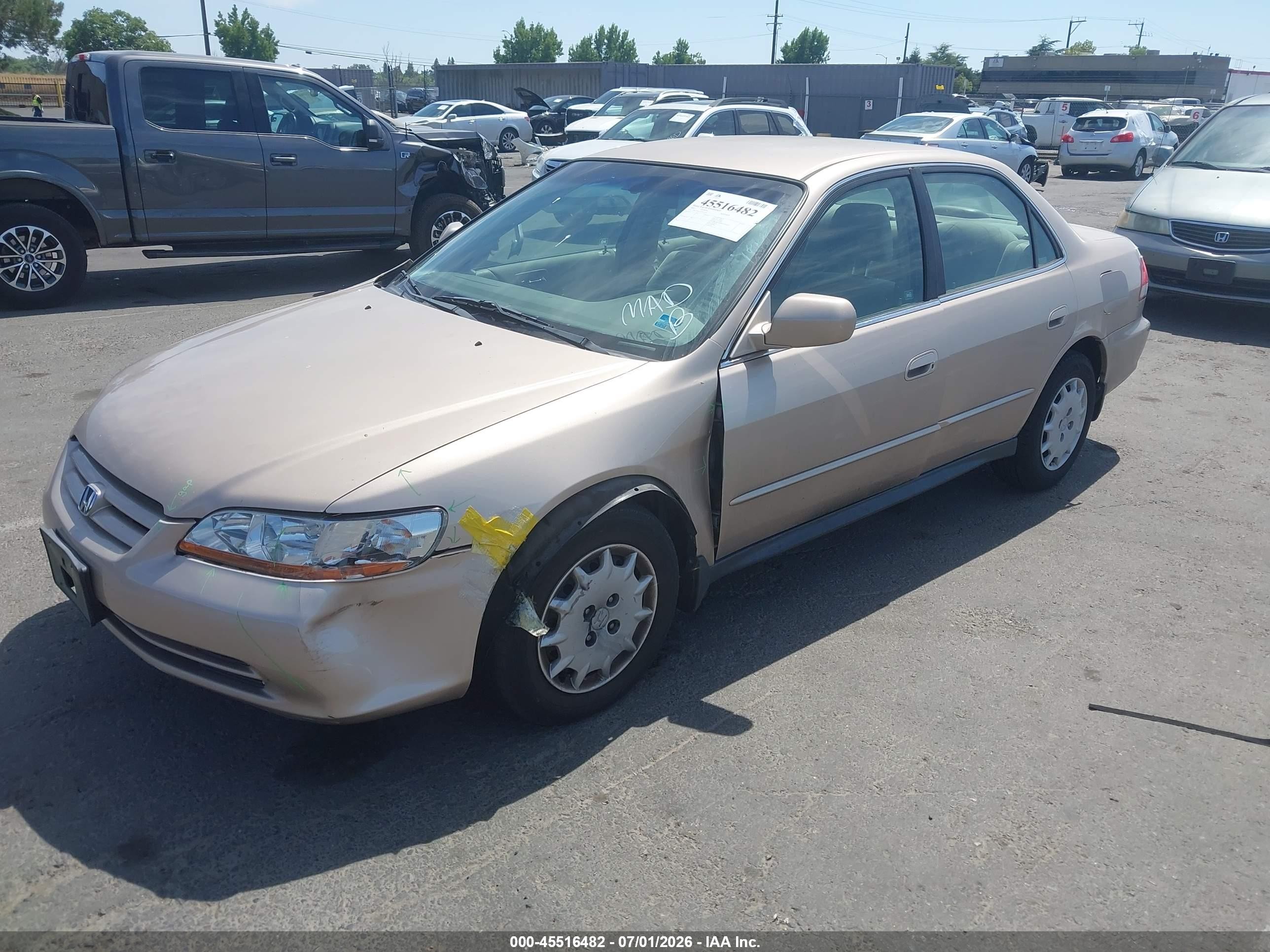 2002 Honda Accord 2.3 Lx Champagne vin: 3HGCG66512G705579