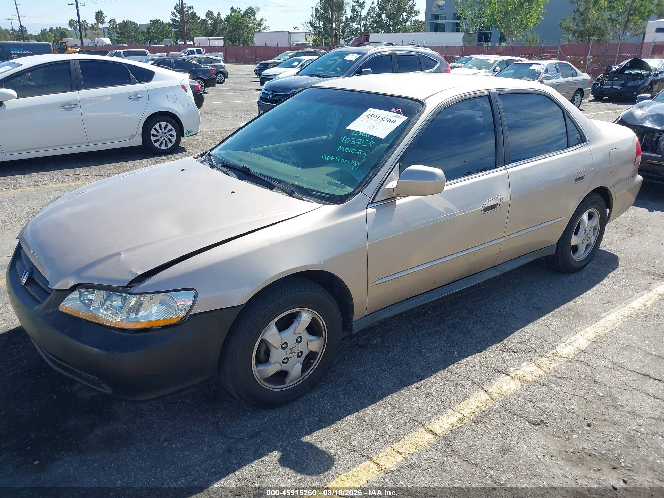 2001 Honda Accord 2.3 Lx Gold vin: 3HGCG66521G711633