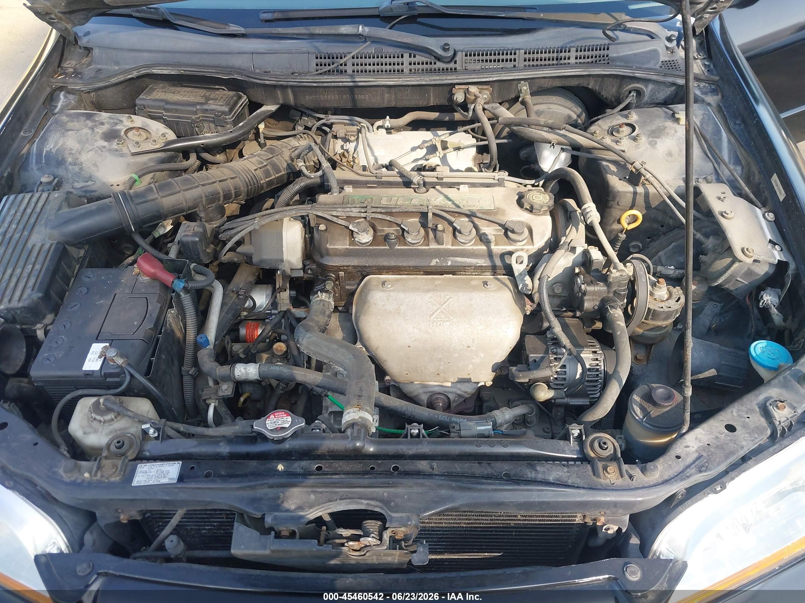2001 Honda Accord 2.3 Lx Black vin: 3HGCG66561G703356