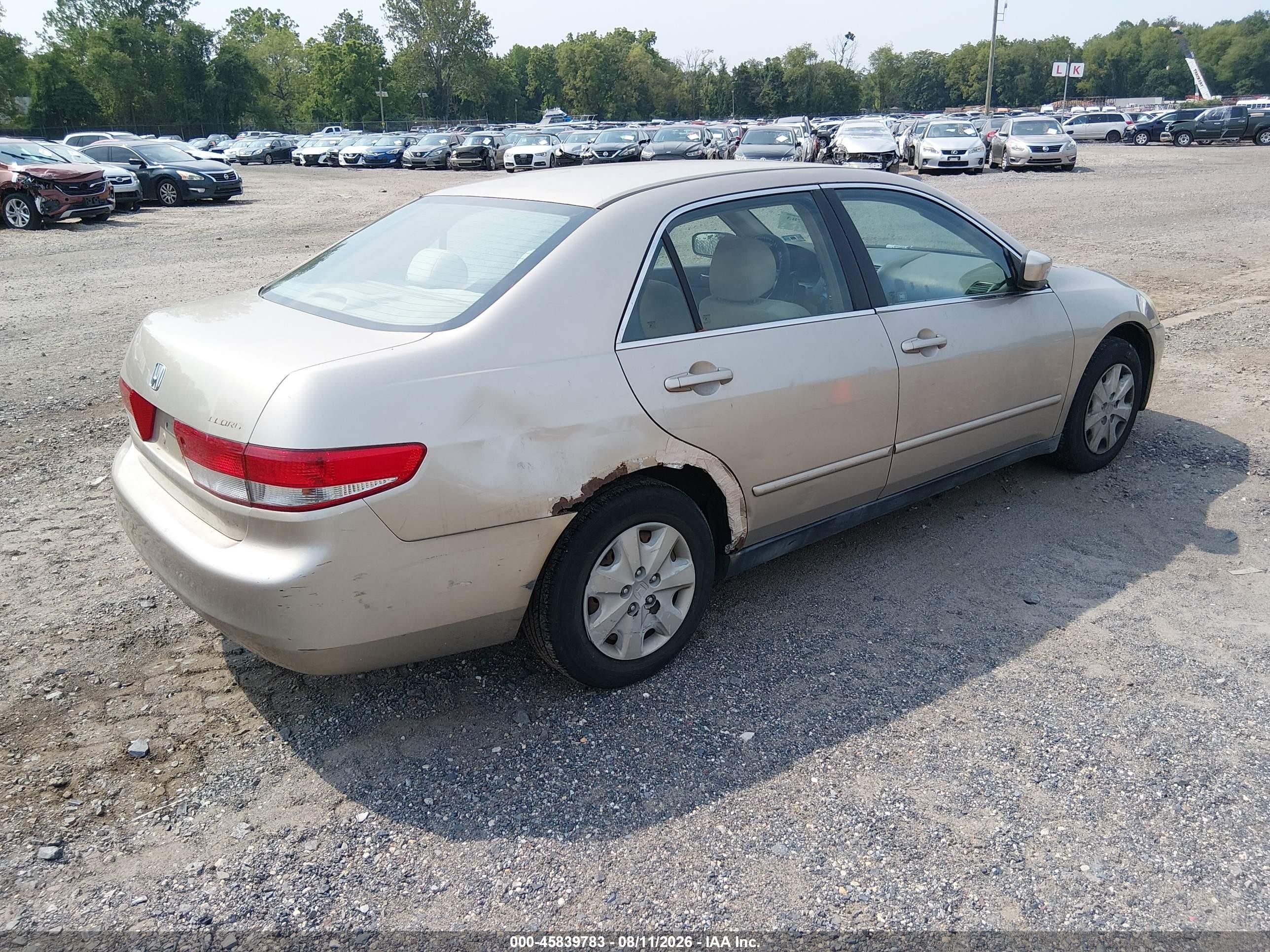2003 Honda Accord 2.4 Lx Gold vin: 3HGCM56333G711404