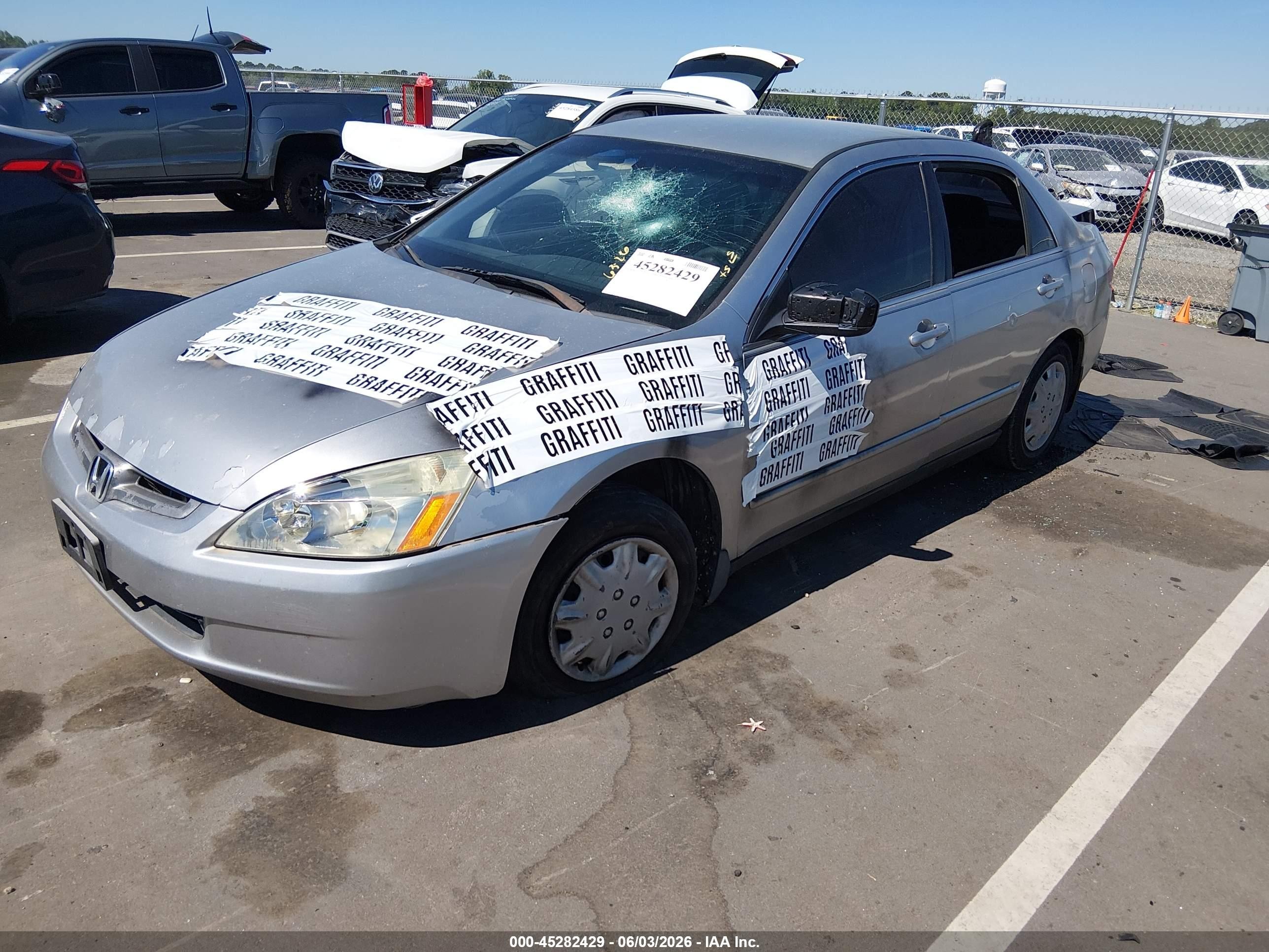2003 Honda Accord 2.4 Lx Silver vin: 3HGCM56363G708738