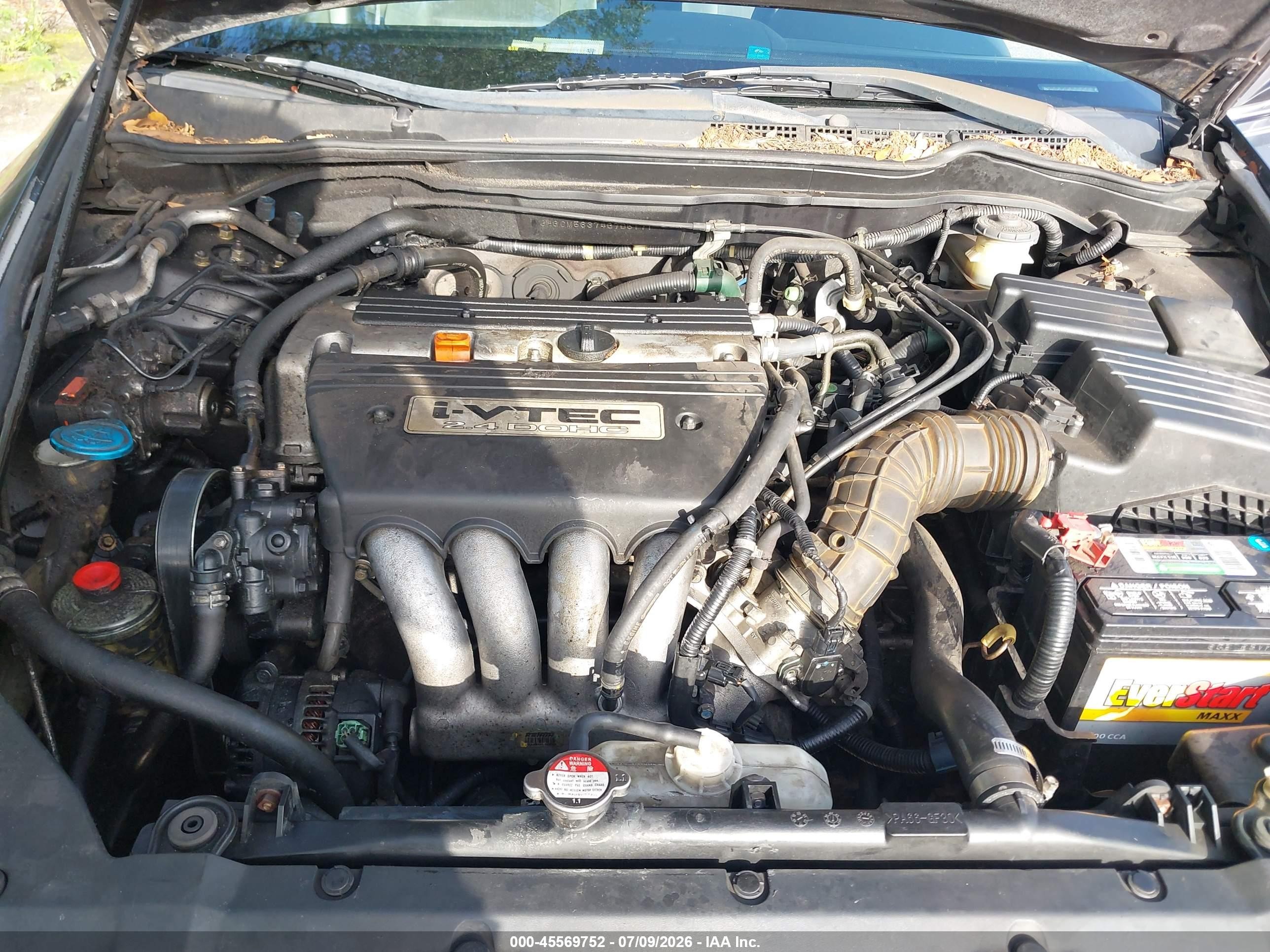 2004 Honda Accord 2.4 Lx Gray vin: 3HGCM56374G705171