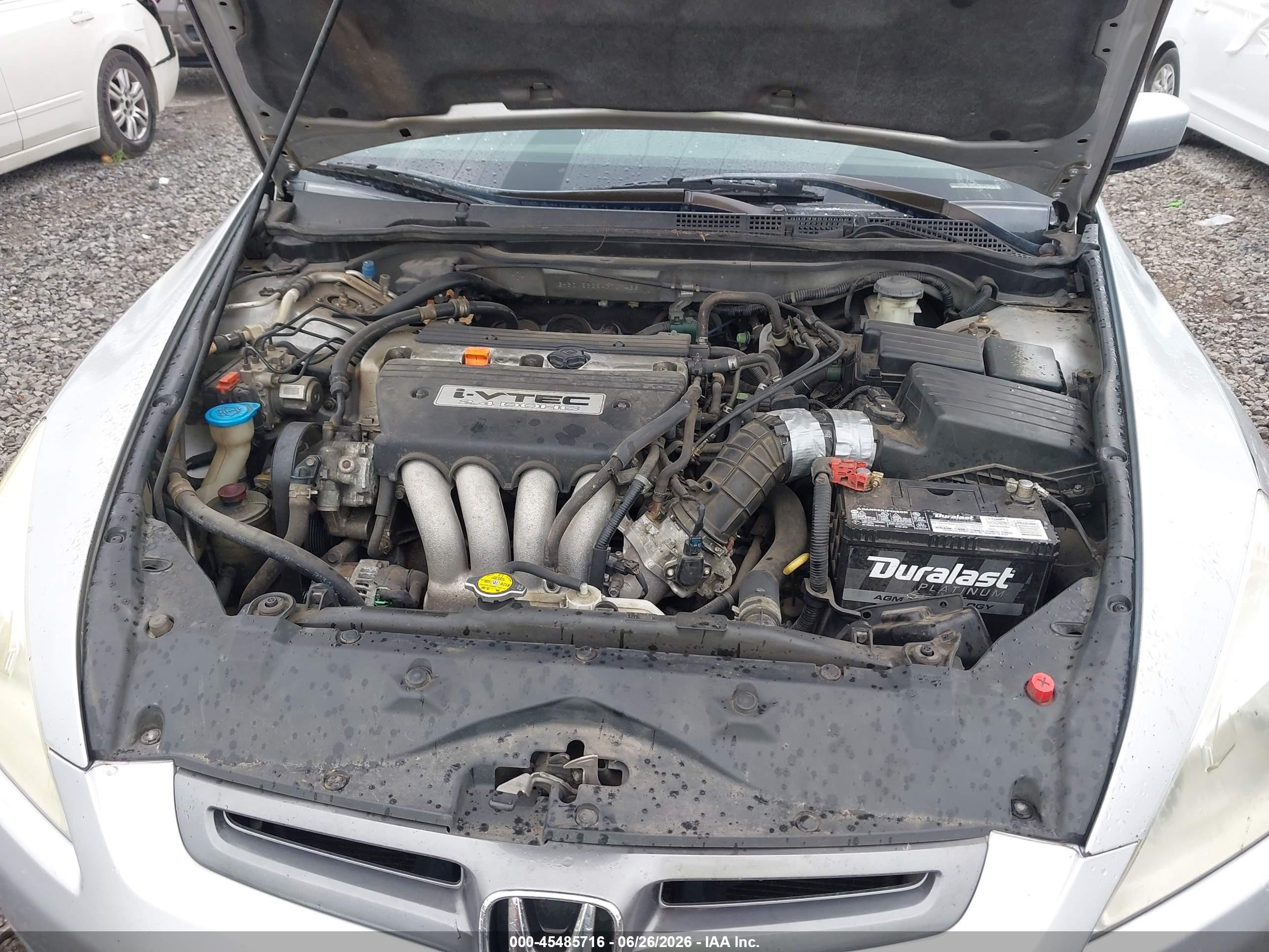 2004 Honda Accord 2.4 Lx Silver vin: 3HGCM56384G707463
