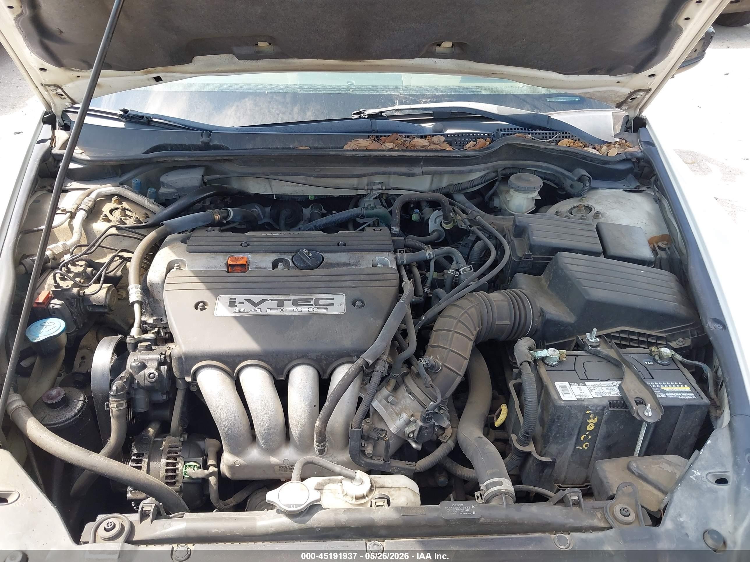 2003 Honda Accord 2.4 Lx White vin: 3HGCM563X3G706703