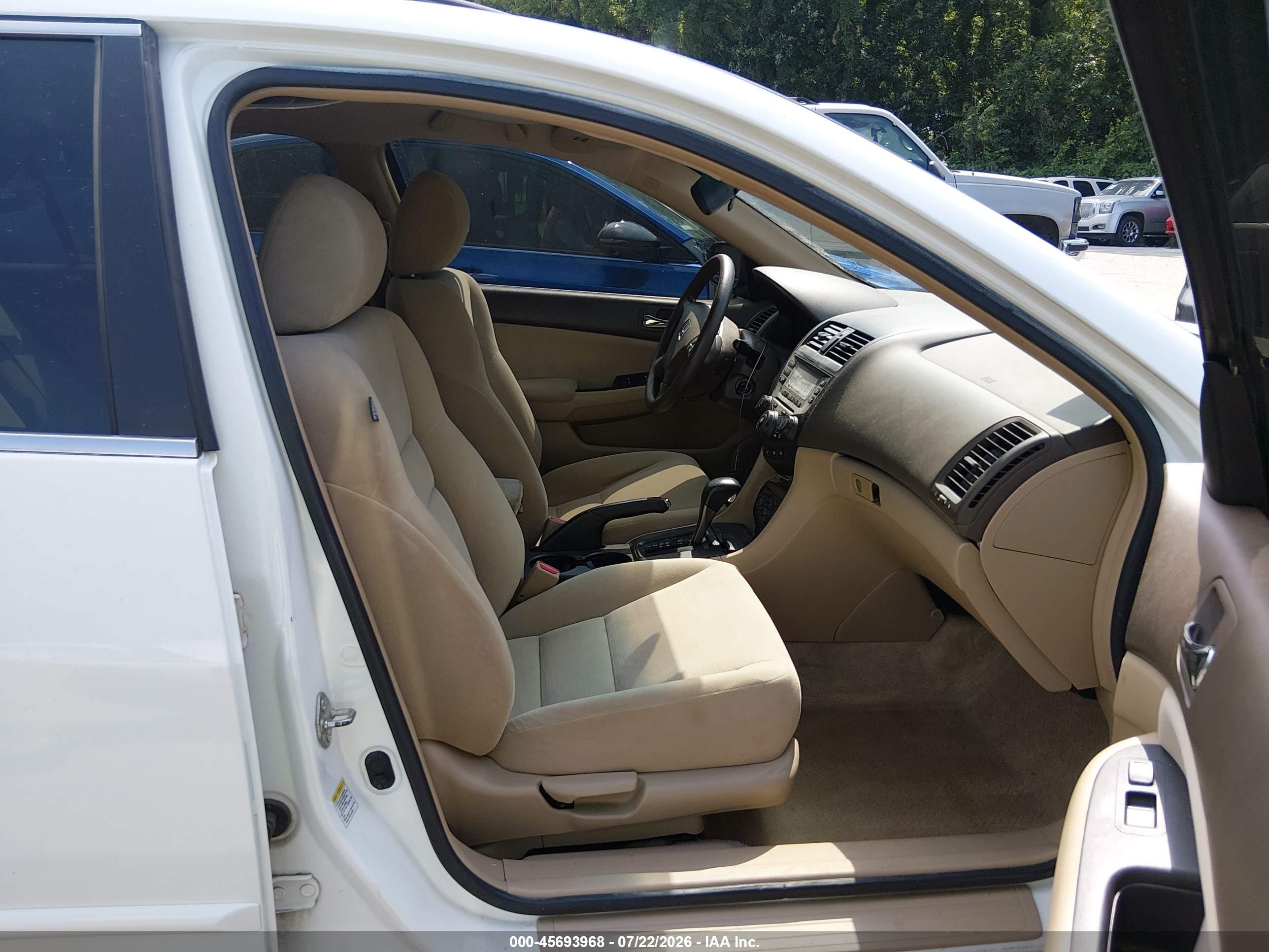 2007 Honda Accord 2.4 Lx White vin: 3HGCM56407G705283