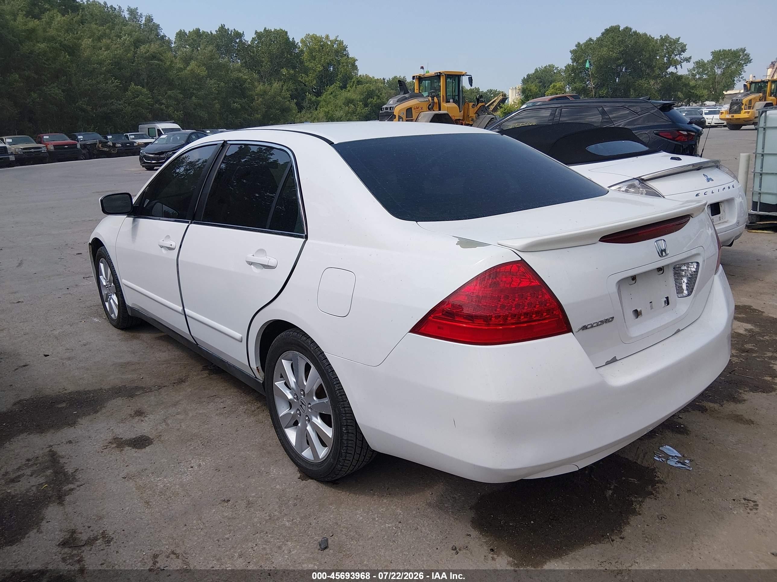 2007 Honda Accord 2.4 Lx White vin: 3HGCM56407G705283