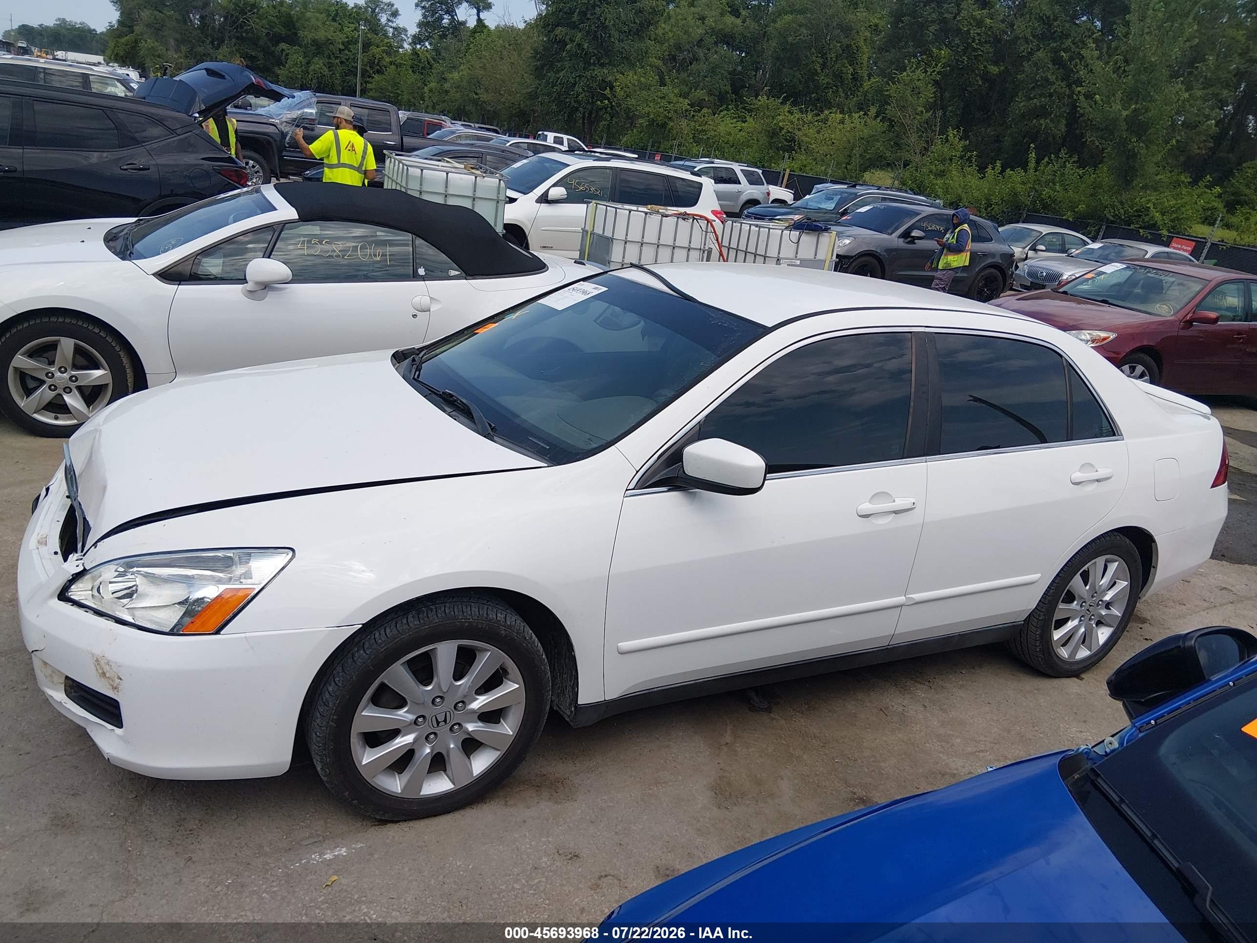 2007 Honda Accord 2.4 Lx White vin: 3HGCM56407G705283