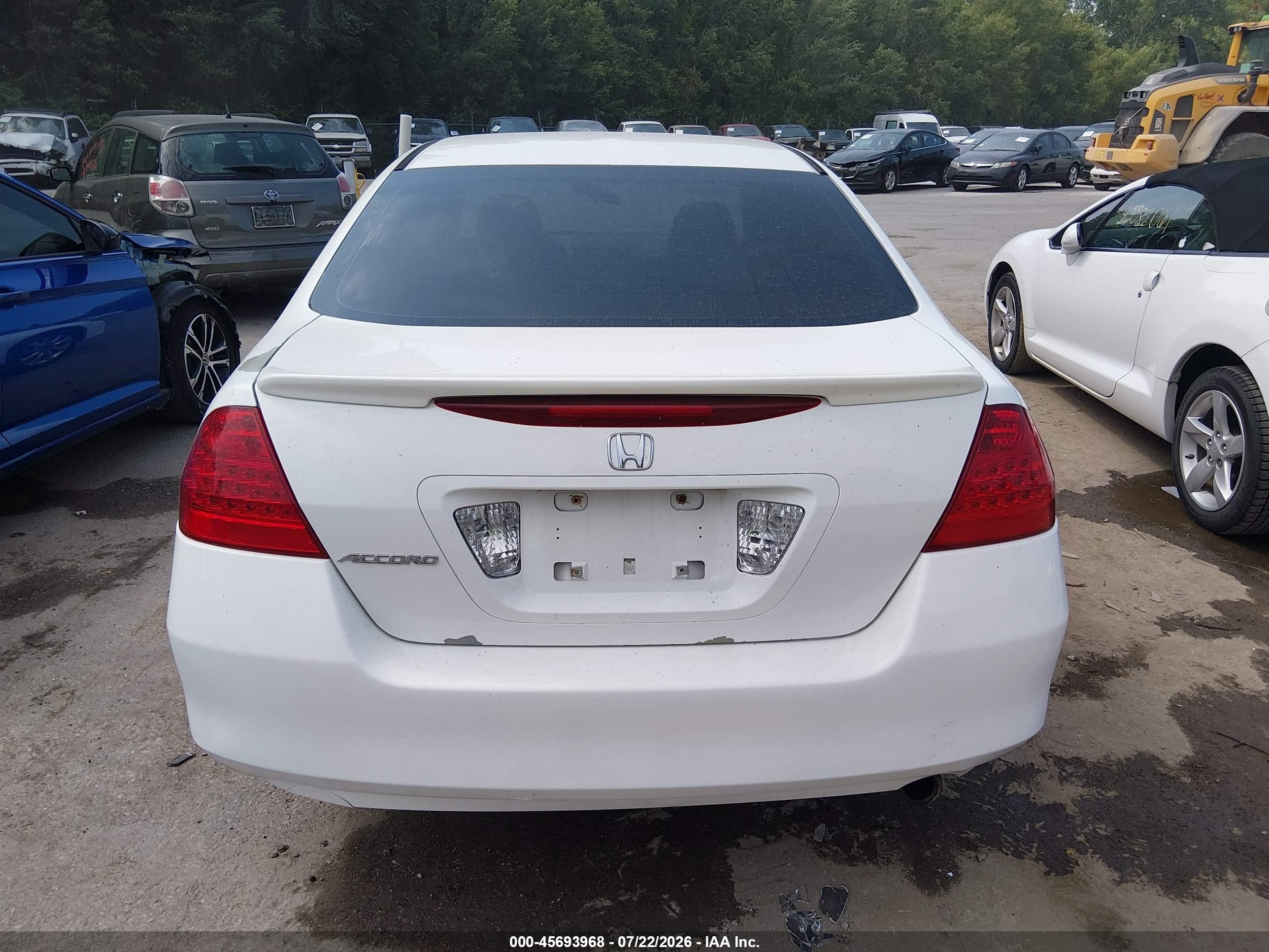 2007 Honda Accord 2.4 Lx White vin: 3HGCM56407G705283