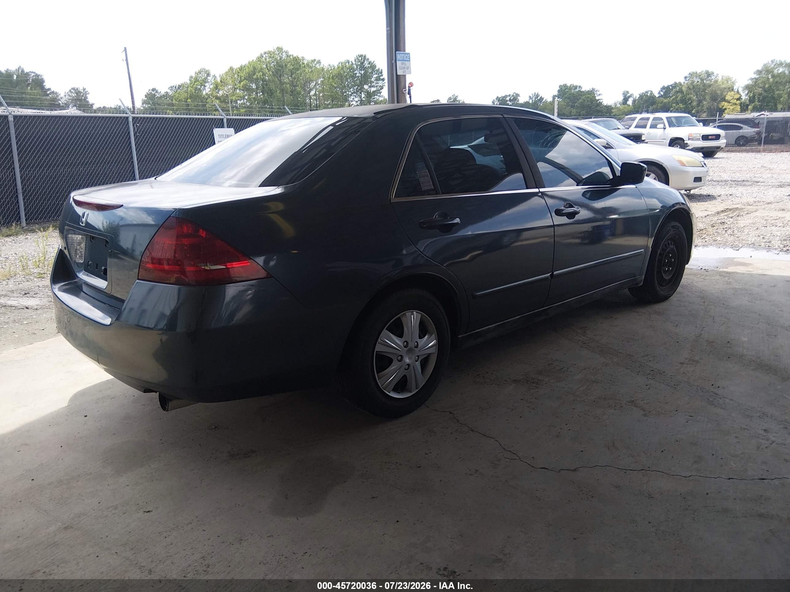 2007 Honda Accord 2.4 Lx Blue vin: 3HGCM56407G709365