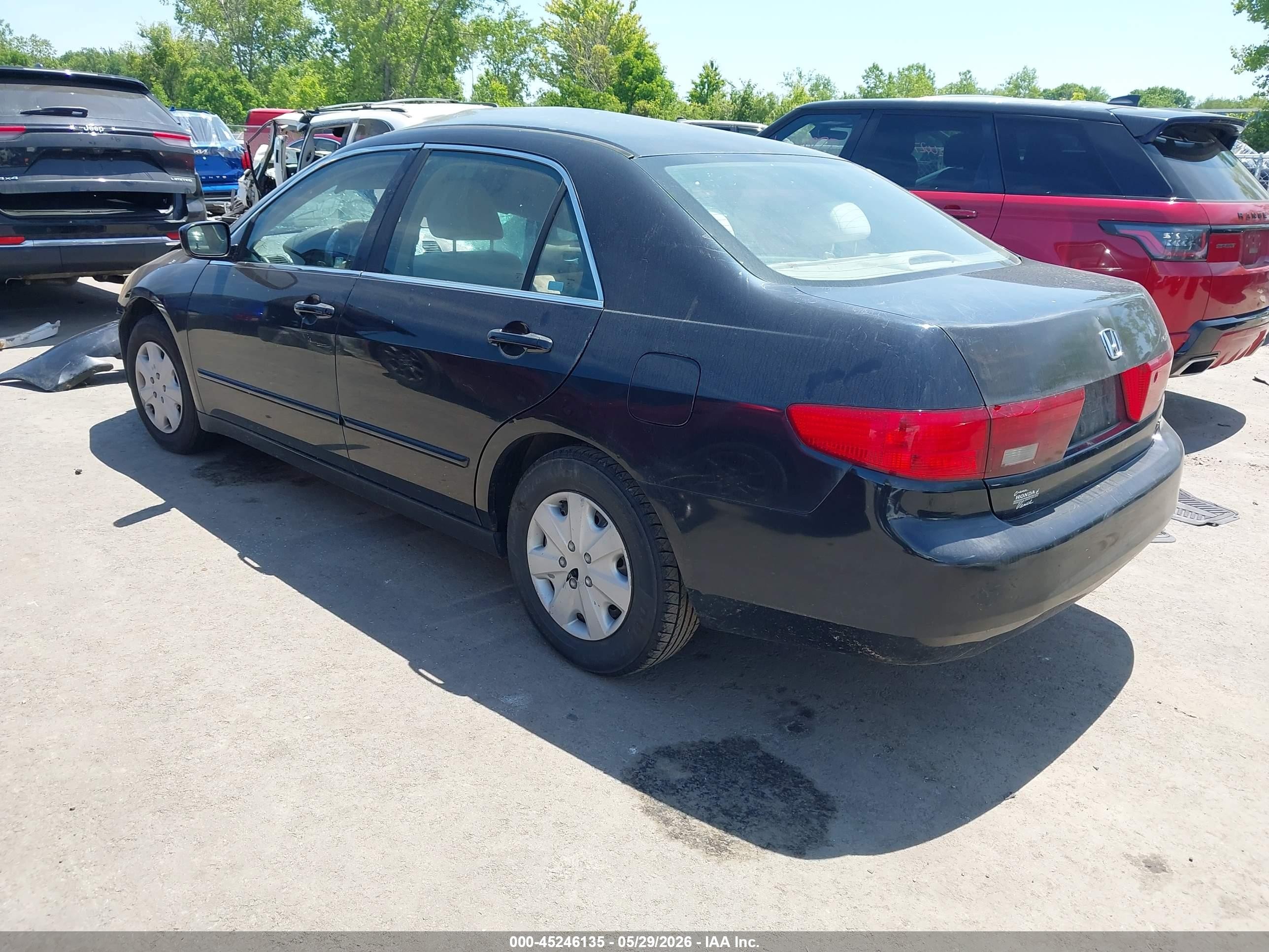 2005 Honda Accord 2.4 Lx Black vin: 3HGCM56415G703149