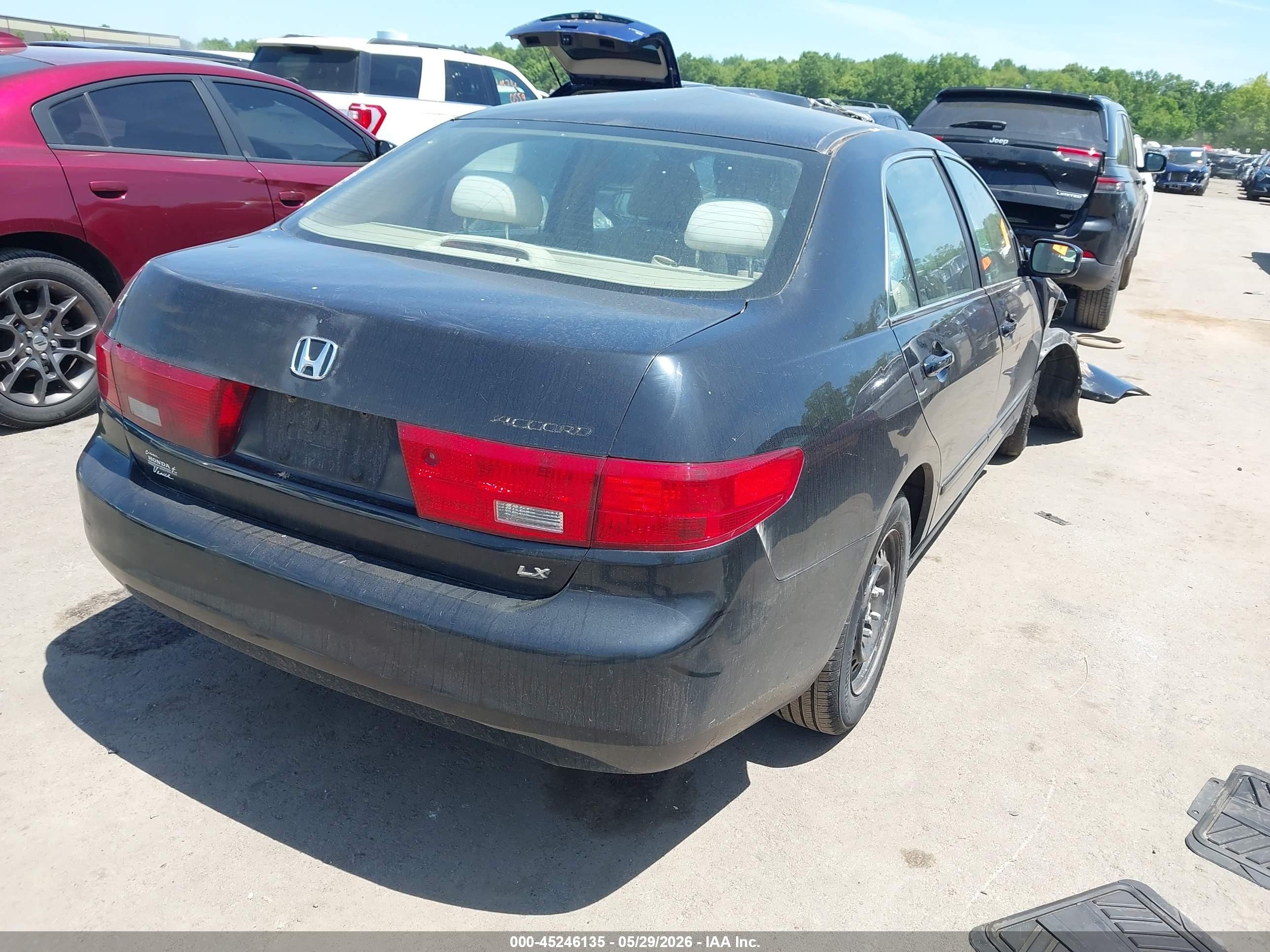 2005 Honda Accord 2.4 Lx Black vin: 3HGCM56415G703149