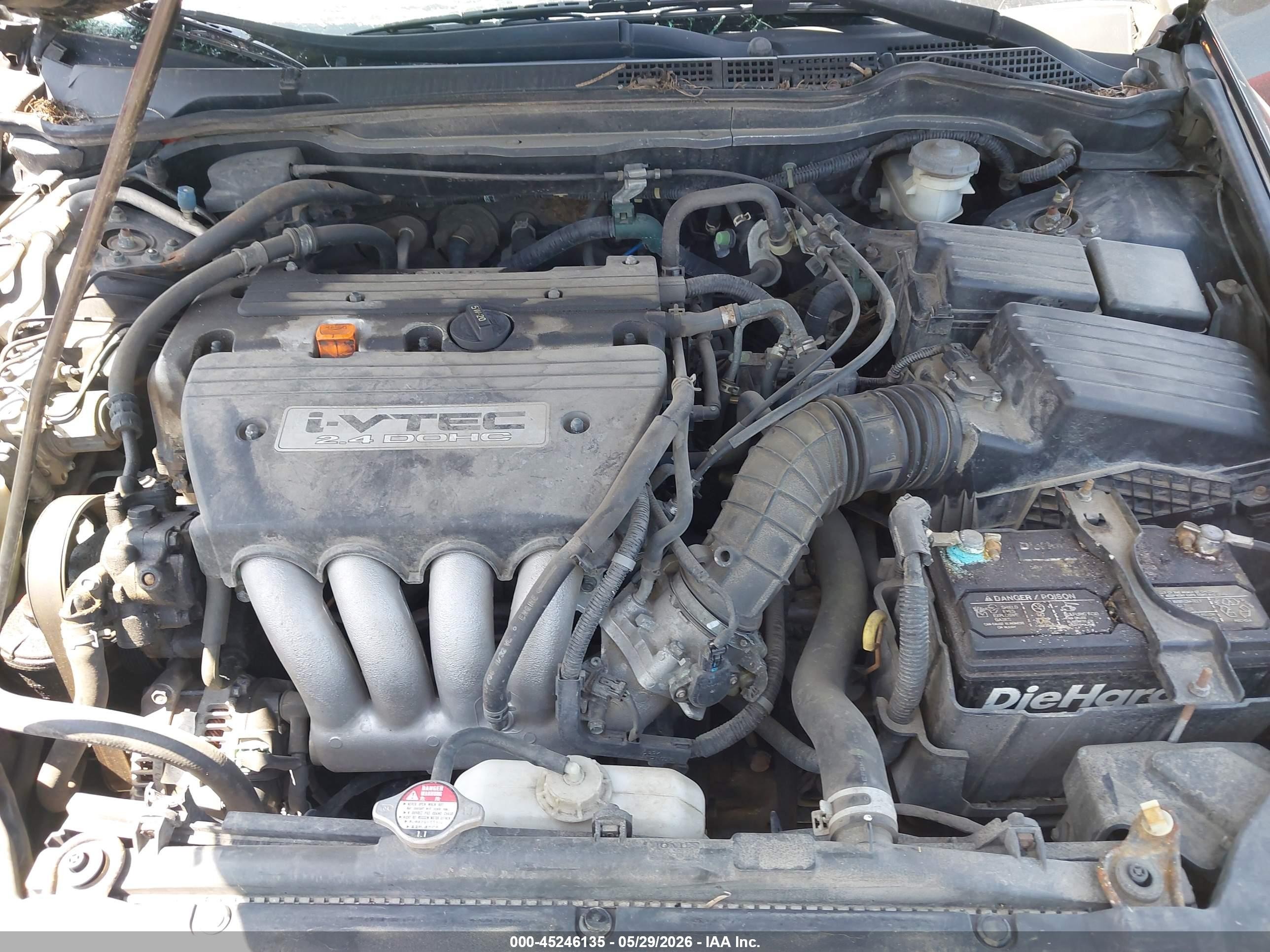 2005 Honda Accord 2.4 Lx Black vin: 3HGCM56415G703149