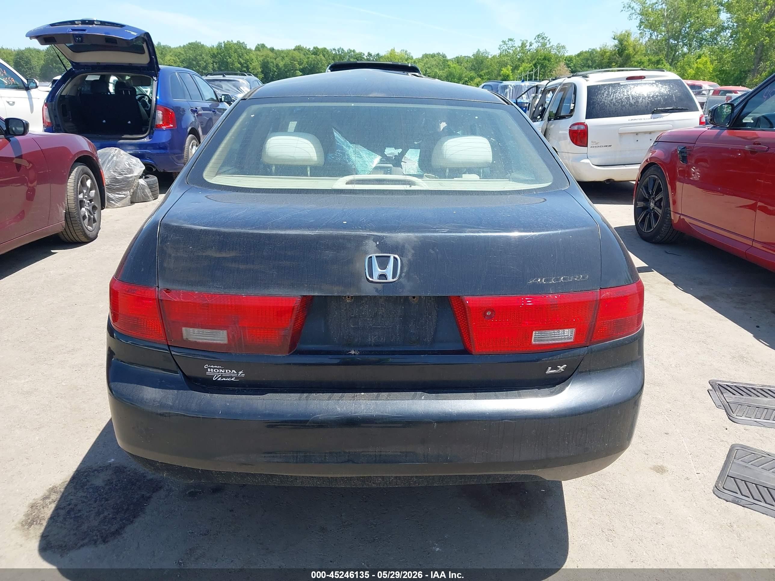 2005 Honda Accord 2.4 Lx Black vin: 3HGCM56415G703149