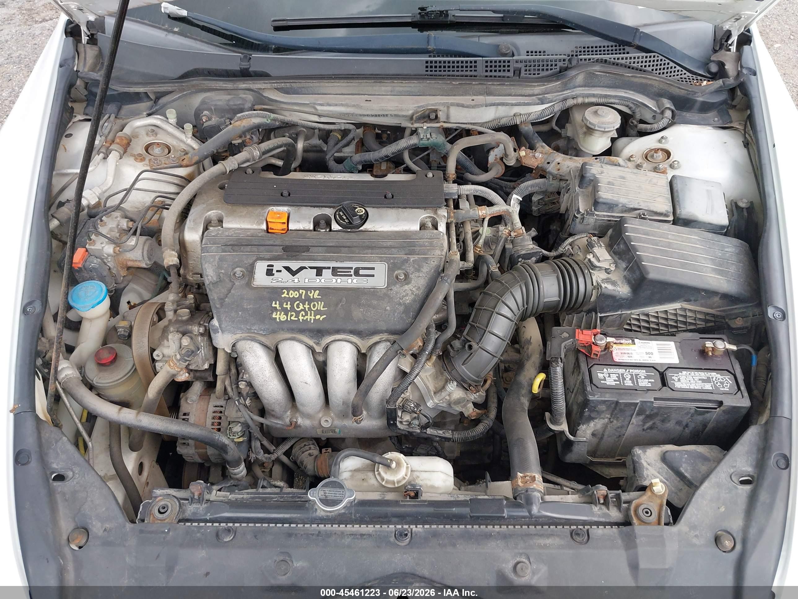 2007 Honda Accord 2.4 Lx Белый vin: 3HGCM56417G710167