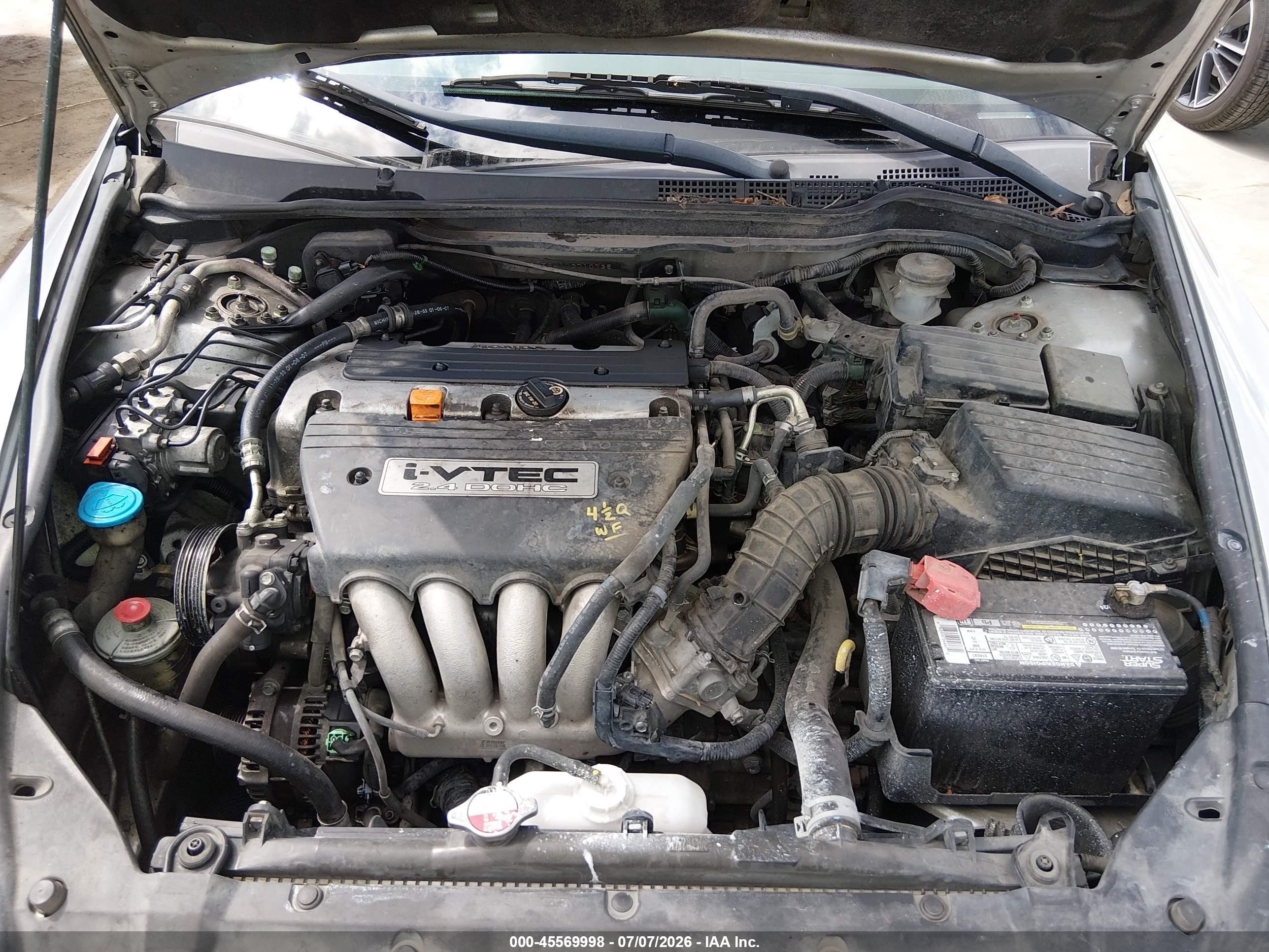 2007 Honda Accord 2.4 Lx Серебряный vin: 3HGCM56417G710735