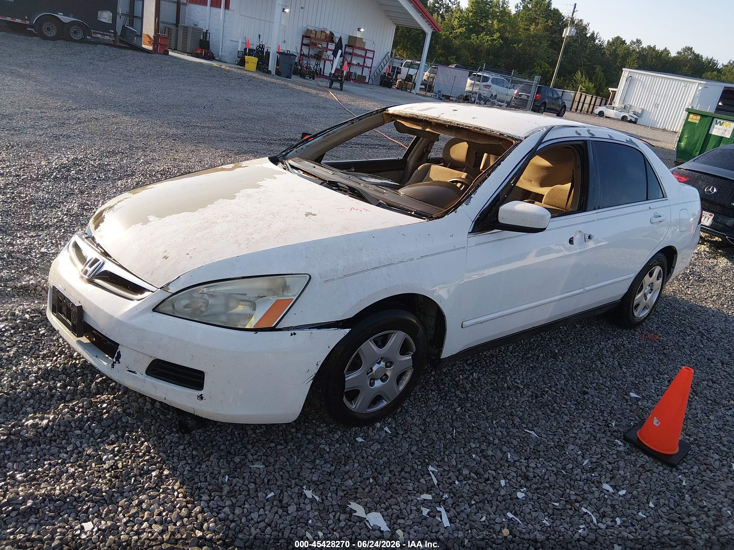 2007 Honda Accord 2.4 Lx White vin: 3HGCM56437G707111