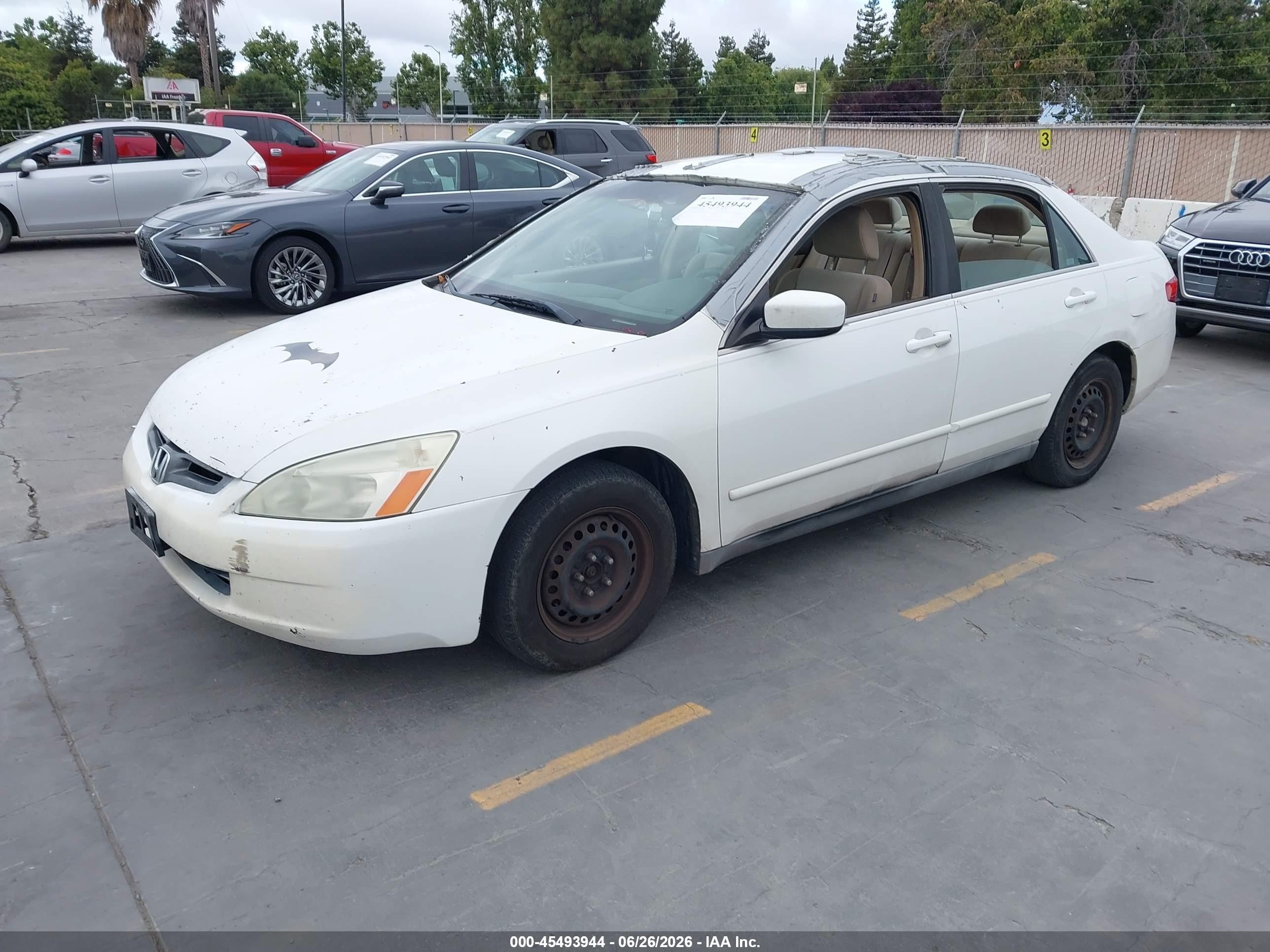 2005 Honda Accord 2.4 Lx White vin: 3HGCM56445G710922