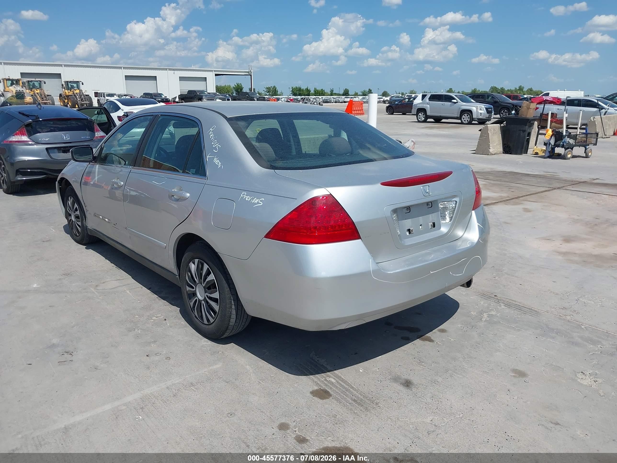 2007 Honda Accord 2.4 Lx Silver vin: 3HGCM56457G707448