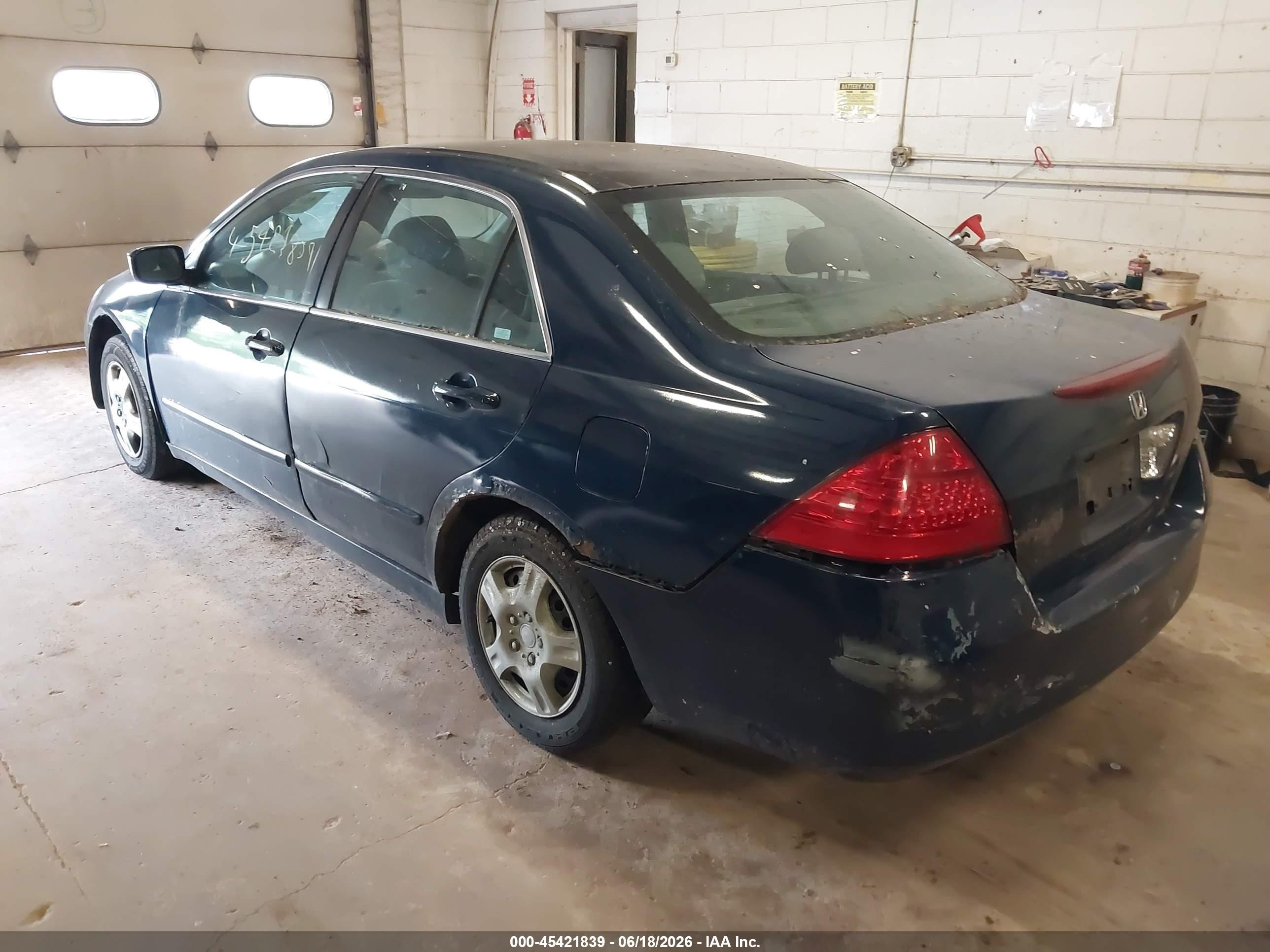2007 Honda Accord 2.4 Lx Blue vin: 3HGCM56477G704602