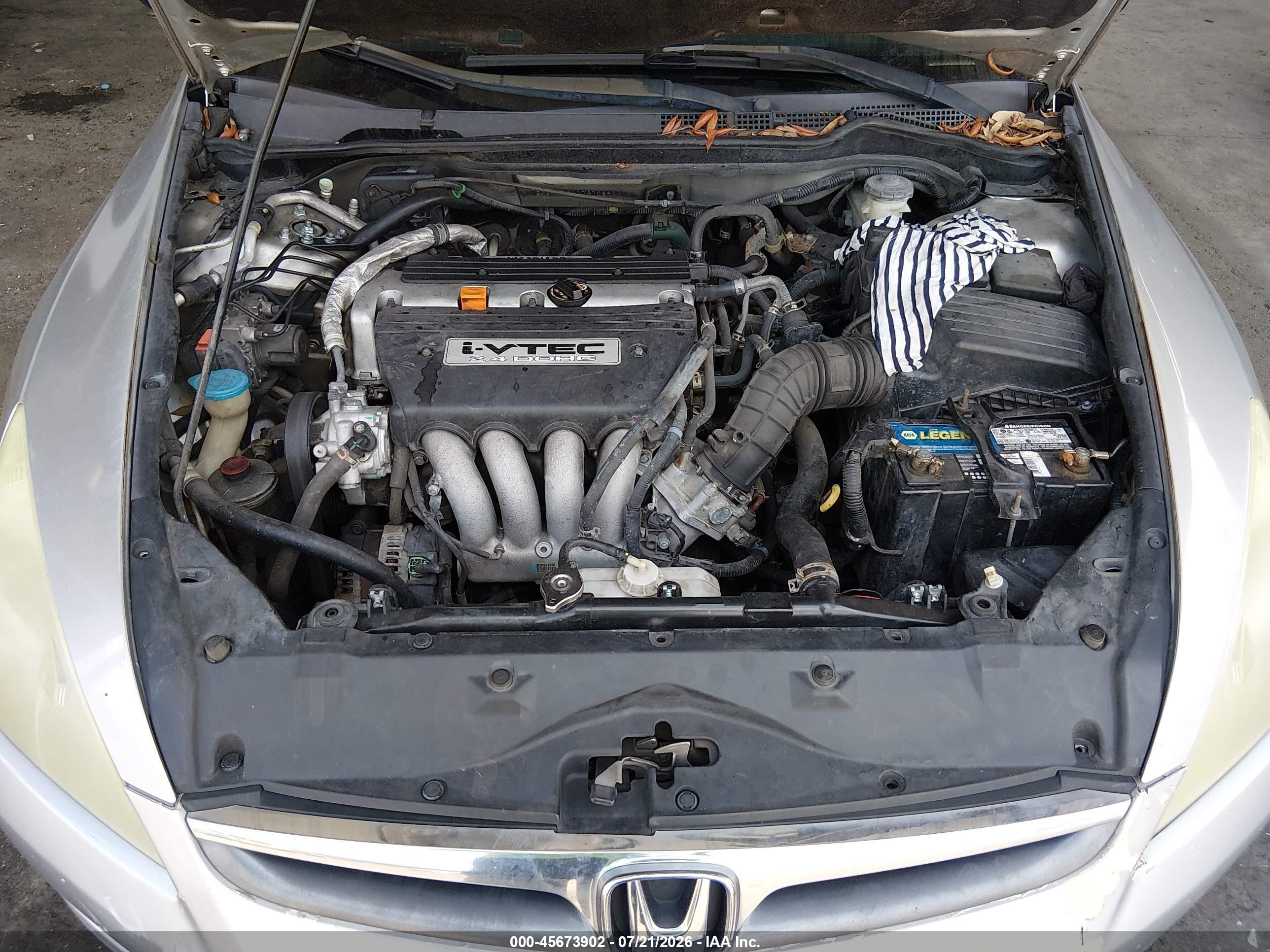 2007 Honda Accord 2.4 Lx Silver vin: 3HGCM56477G708911