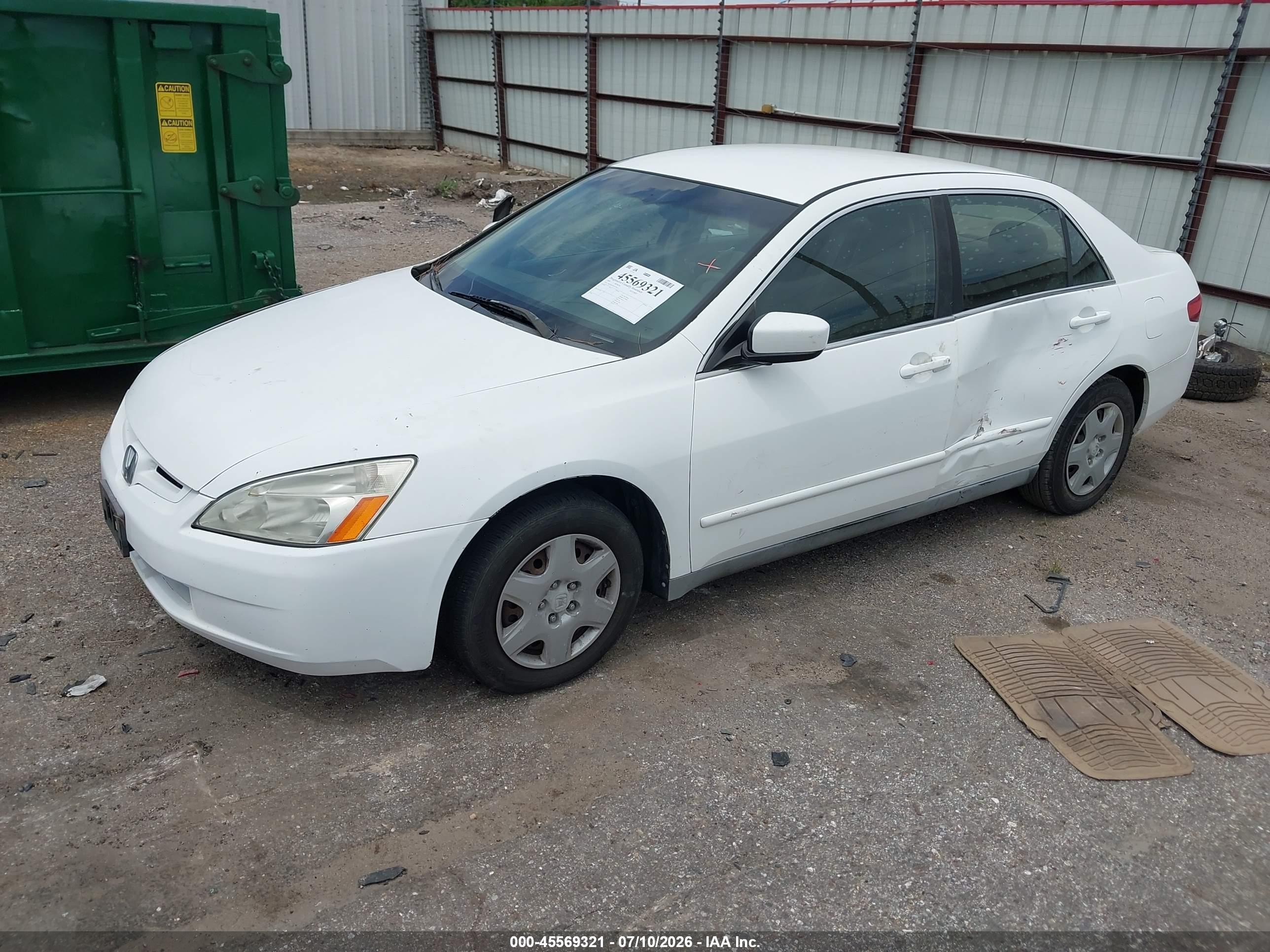 2005 Honda Accord 2.4 Lx Белый vin: 3HGCM56495G714111