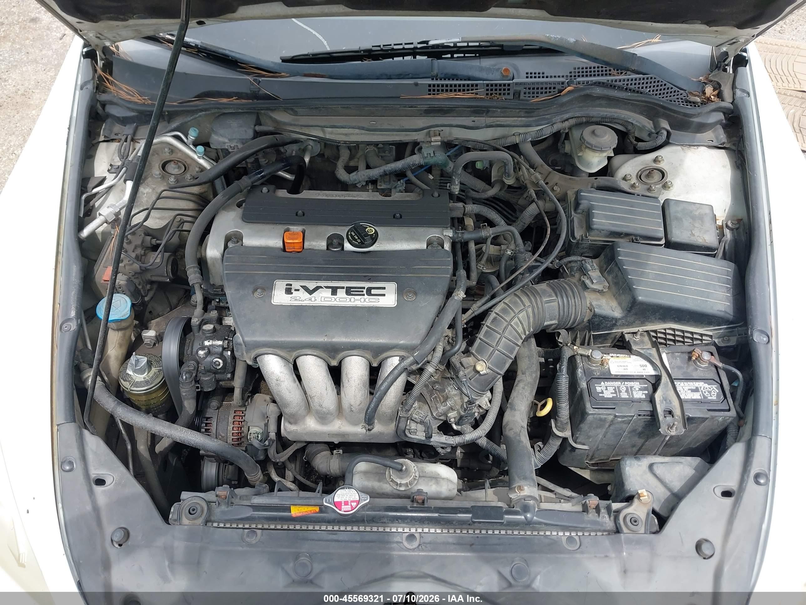 2005 Honda Accord 2.4 Lx Белый vin: 3HGCM56495G714111