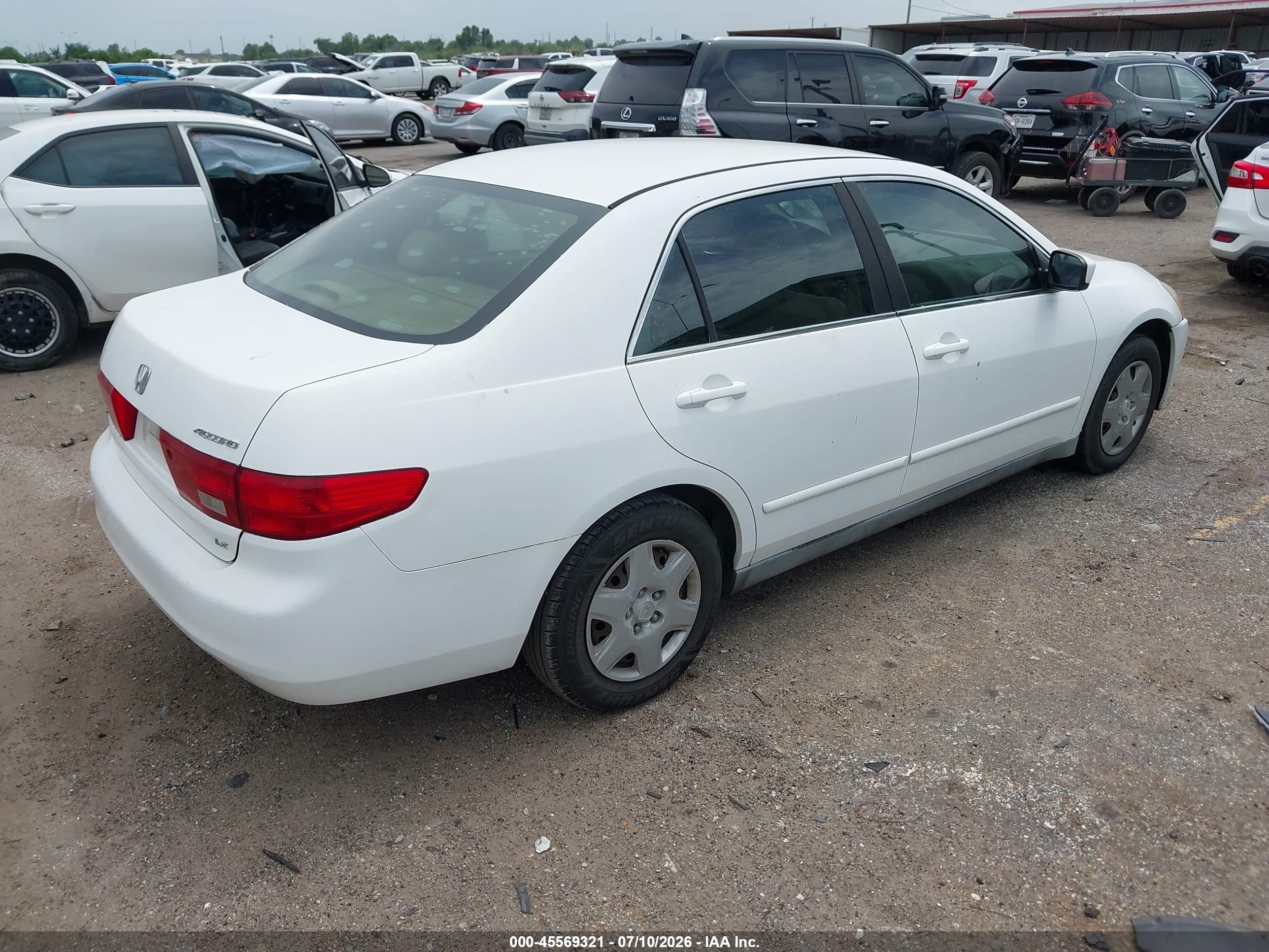 2005 Honda Accord 2.4 Lx Белый vin: 3HGCM56495G714111