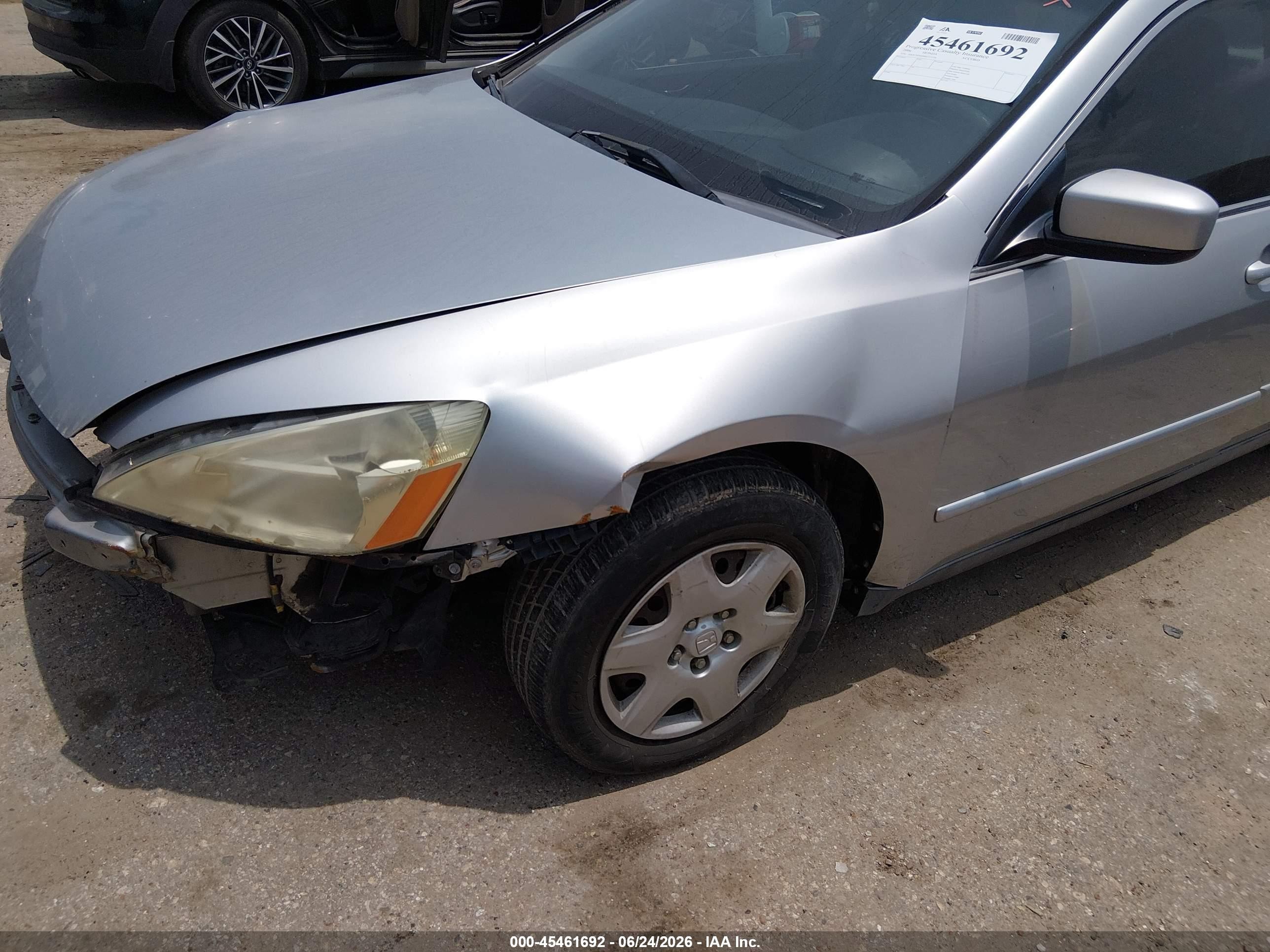 2006 Honda Accord 2.4 Lx Серебряный vin: 3HGCM56496G711226