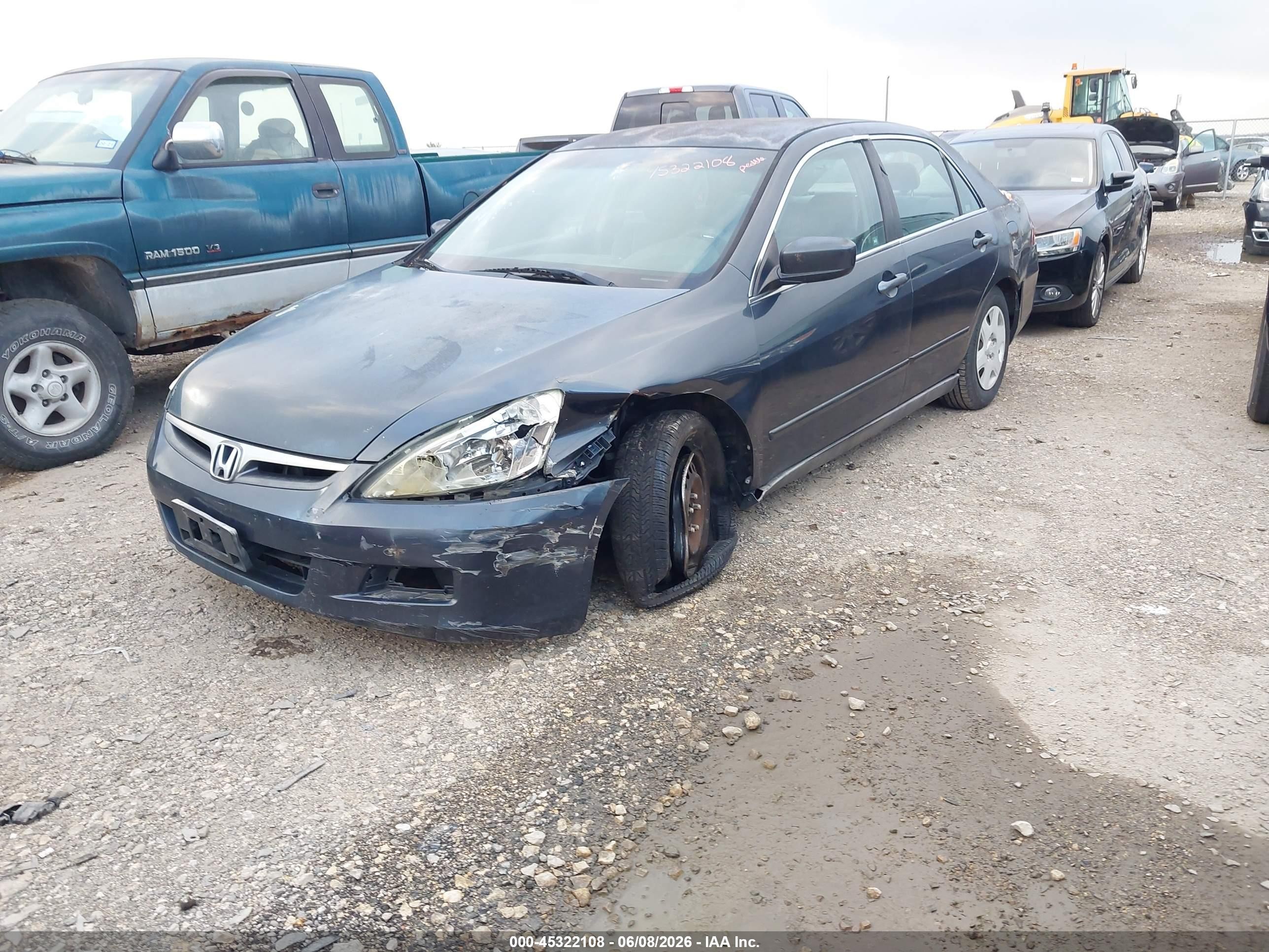 2007 Honda Accord 2.4 Lx Blue vin: 3HGCM56497G705217