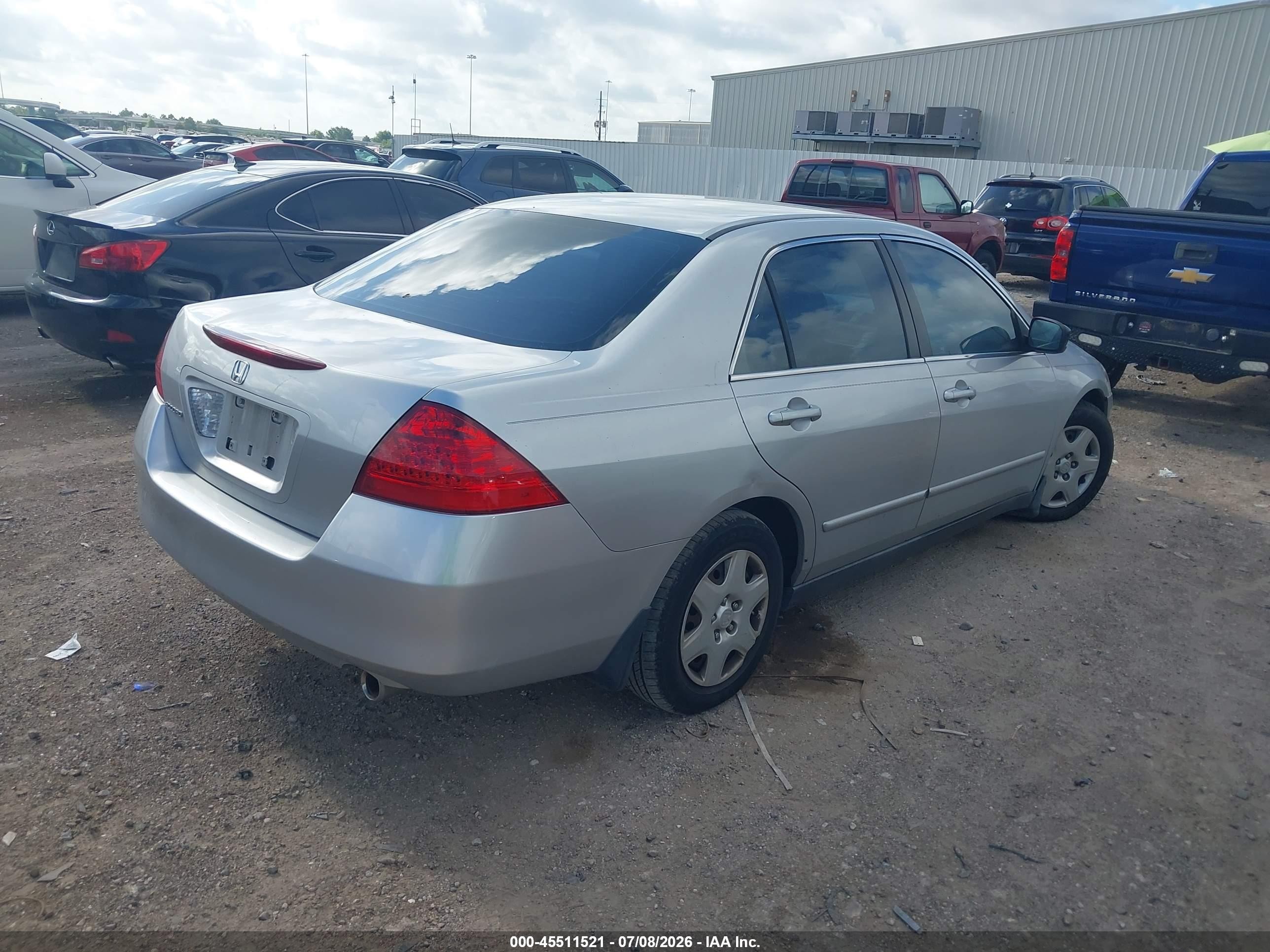 2007 Honda Accord 2.4 Lx Silver vin: 3HGCM56497G706576