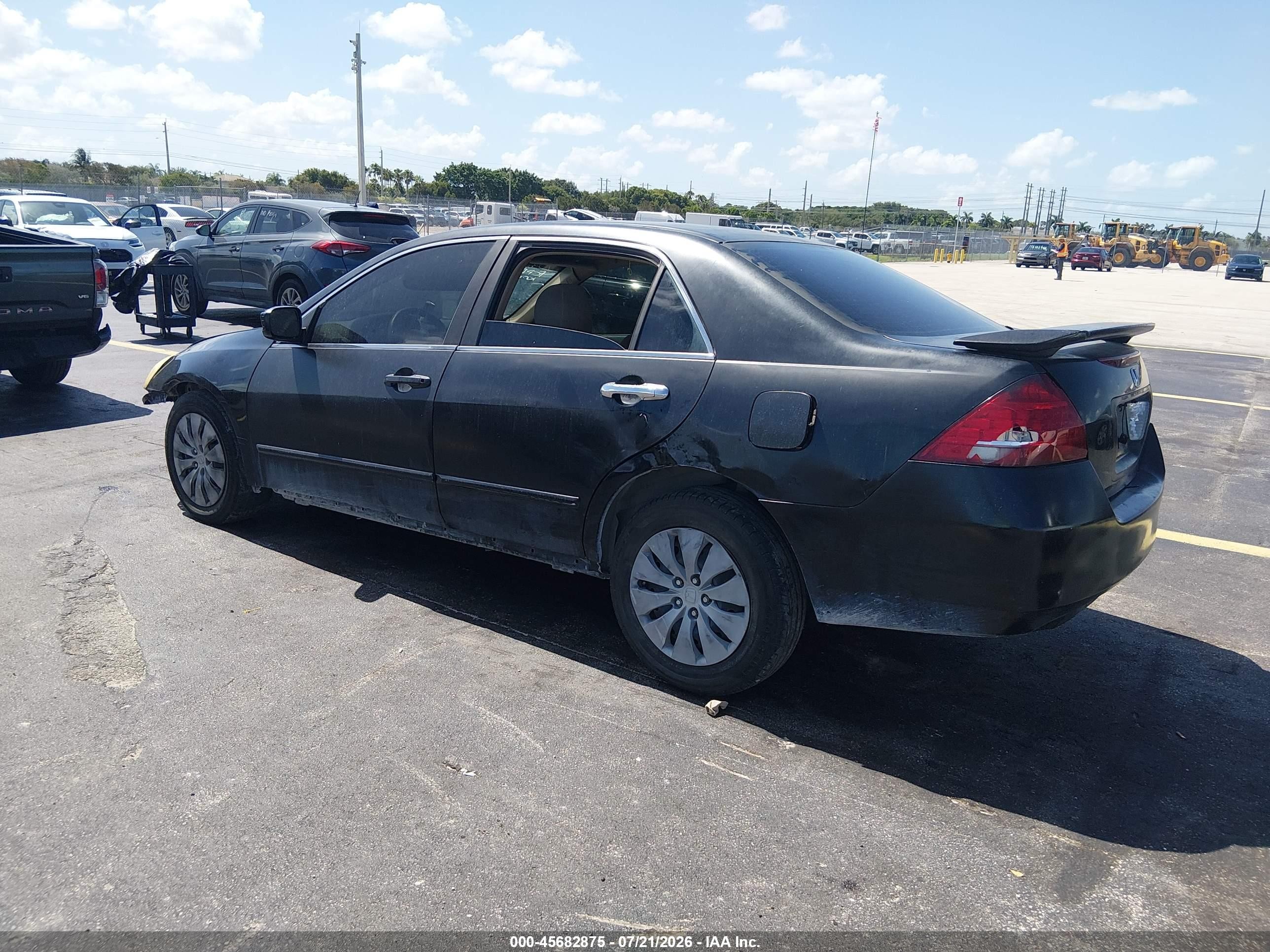 2007 Honda Accord 2.4 Lx Black vin: 3HGCM56497G709591