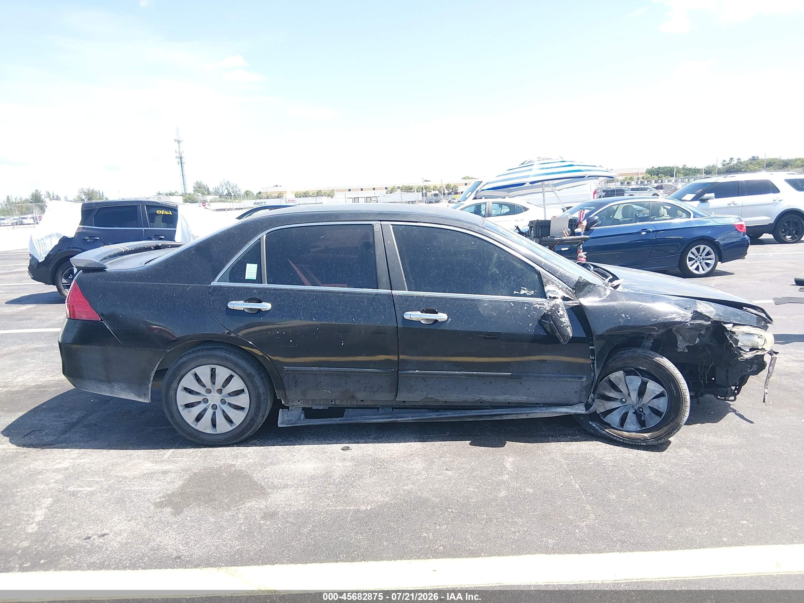 2007 Honda Accord 2.4 Lx Black vin: 3HGCM56497G709591