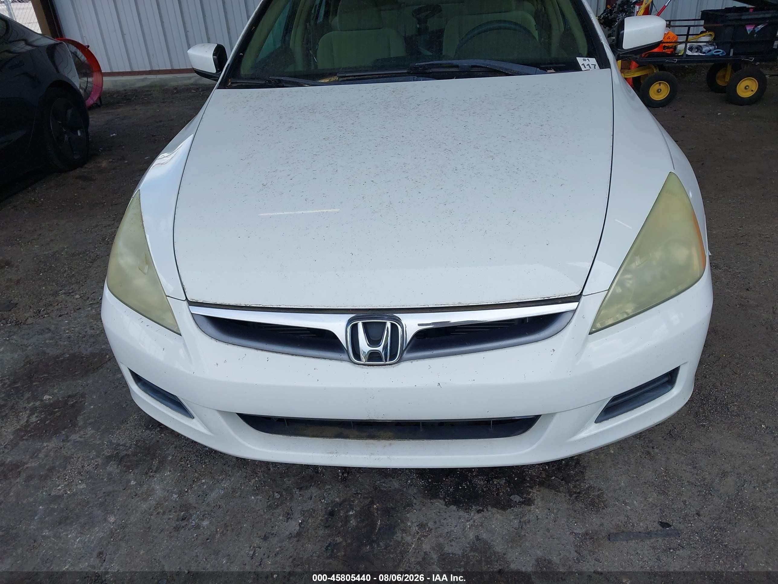 2006 Honda Accord 2.4 Lx White vin: 3HGCM564X6G703264
