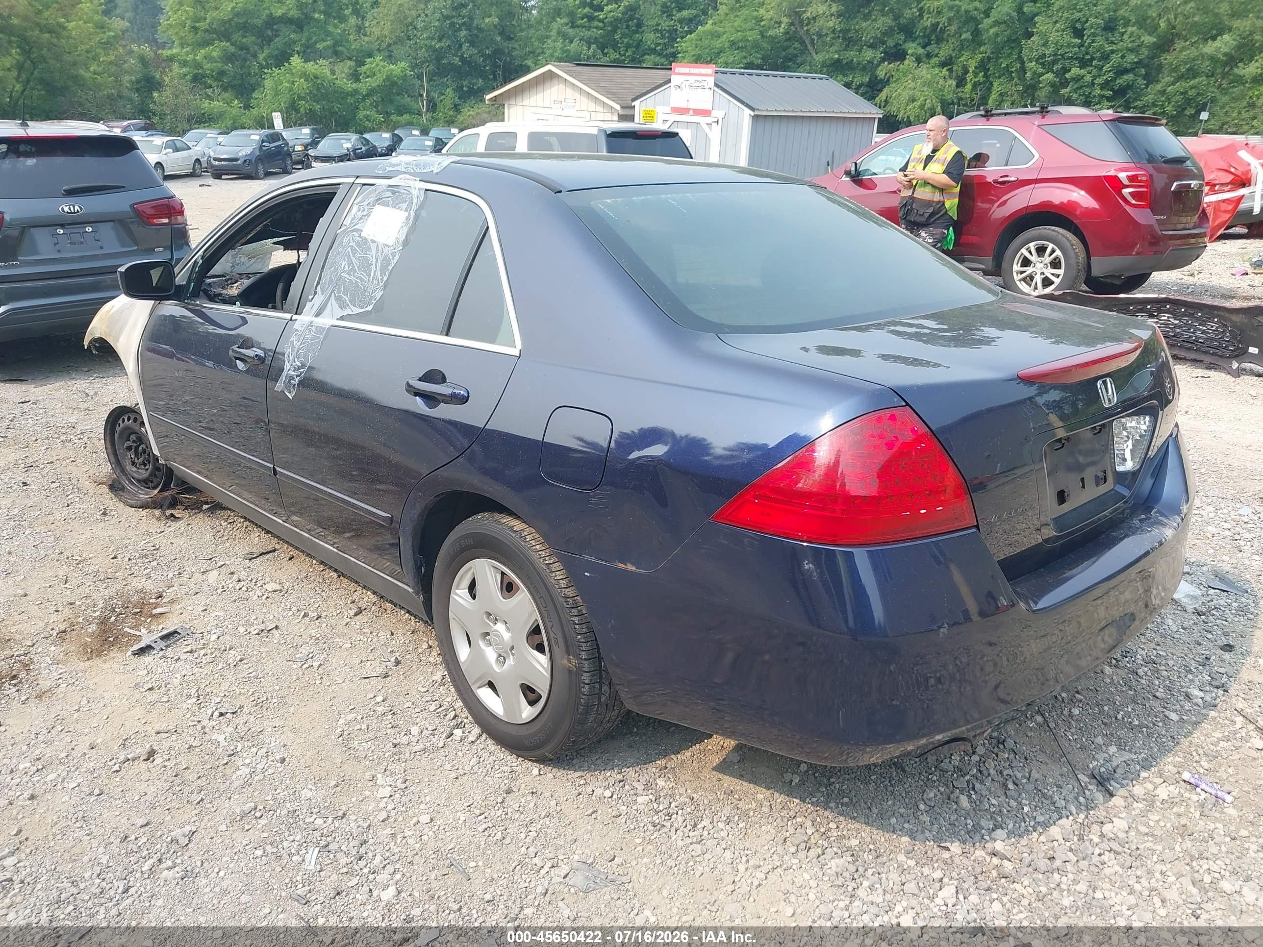 2007 Honda Accord 2.4 Lx Синий vin: 3HGCM564X7G705713