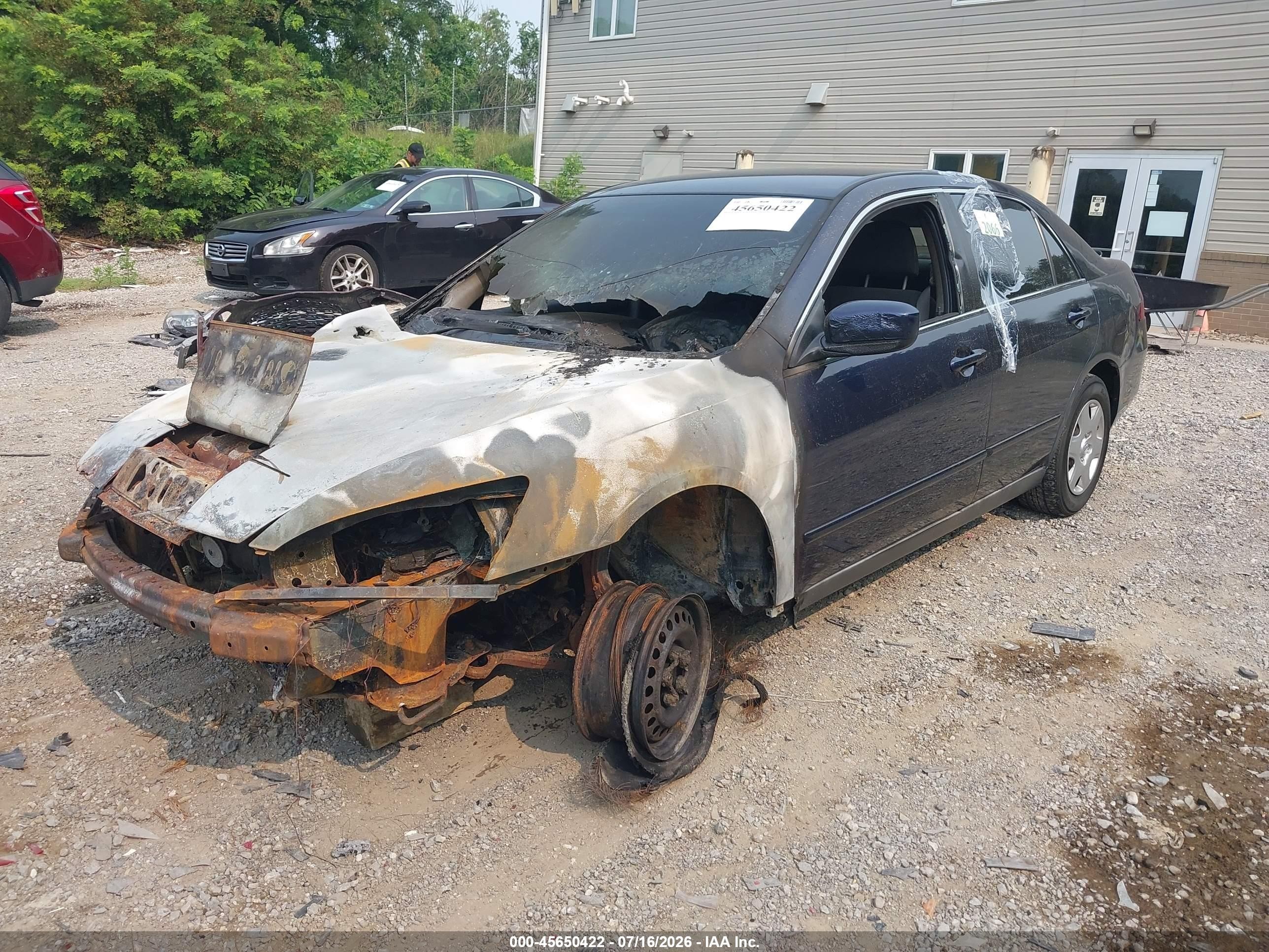 2007 Honda Accord 2.4 Lx Синий vin: 3HGCM564X7G705713