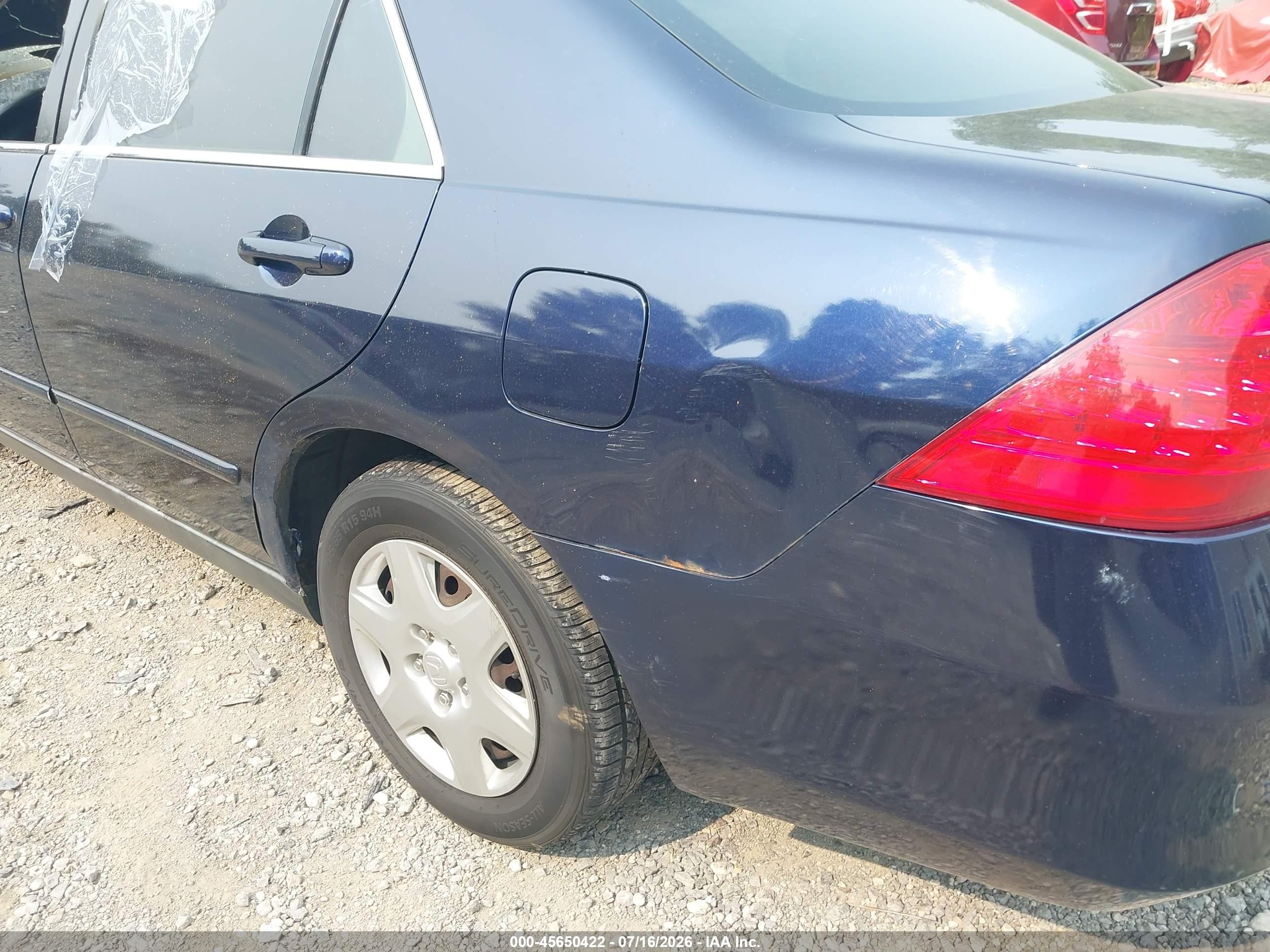 2007 Honda Accord 2.4 Lx Синий vin: 3HGCM564X7G705713