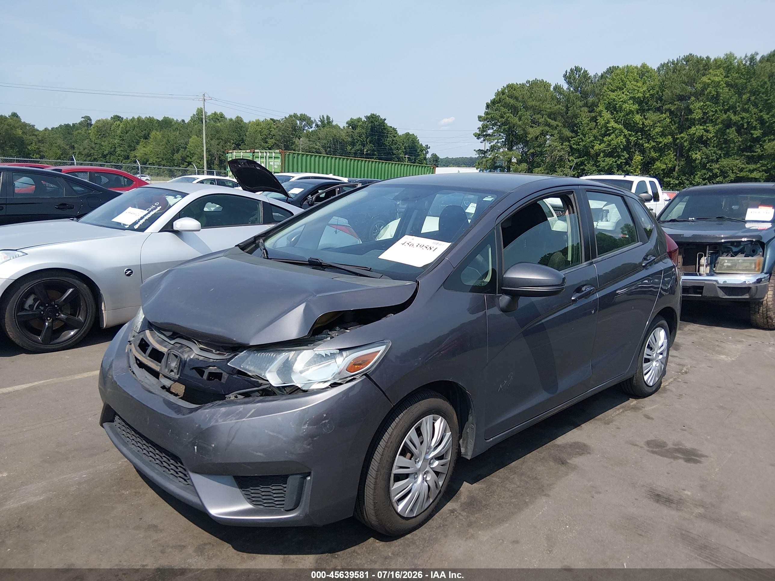 2015 Honda Fit Lx Серый vin: 3HGGK5G54FM724627