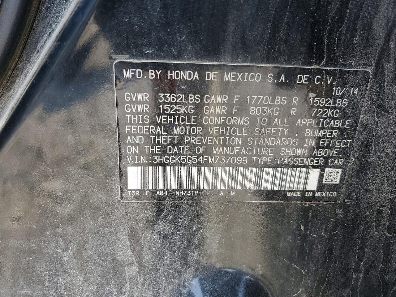 2015 Honda Fit Ex Black vin: 3HGGK5G54FM737099