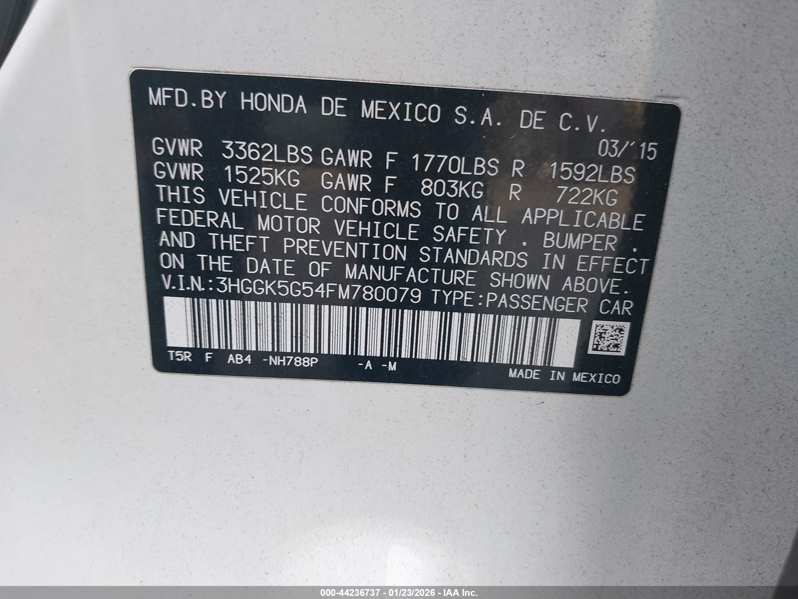 2015 Honda Fit Lx White vin: 3HGGK5G54FM780079