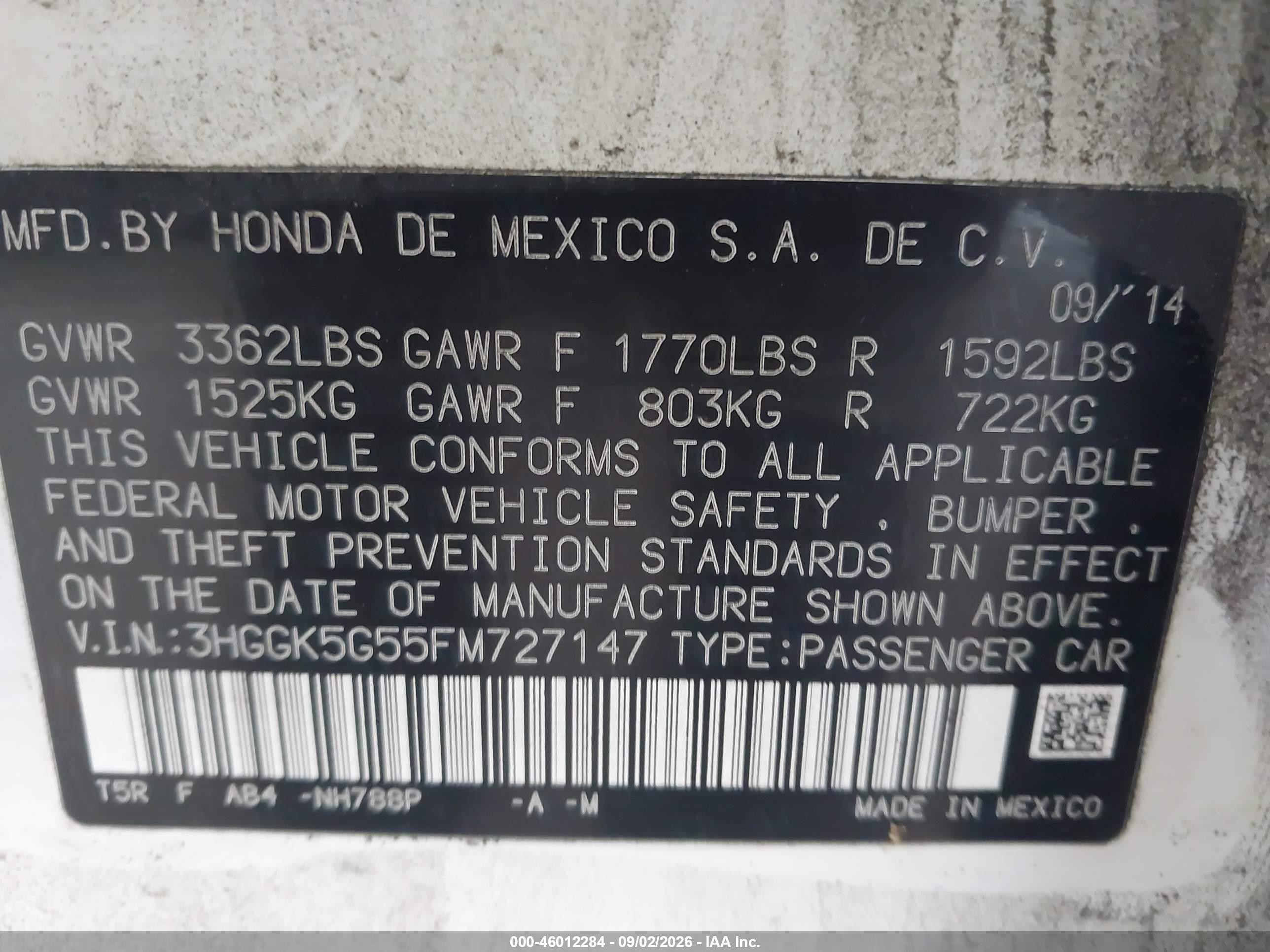 2015 Honda Fit Lx White vin: 3HGGK5G55FM727147