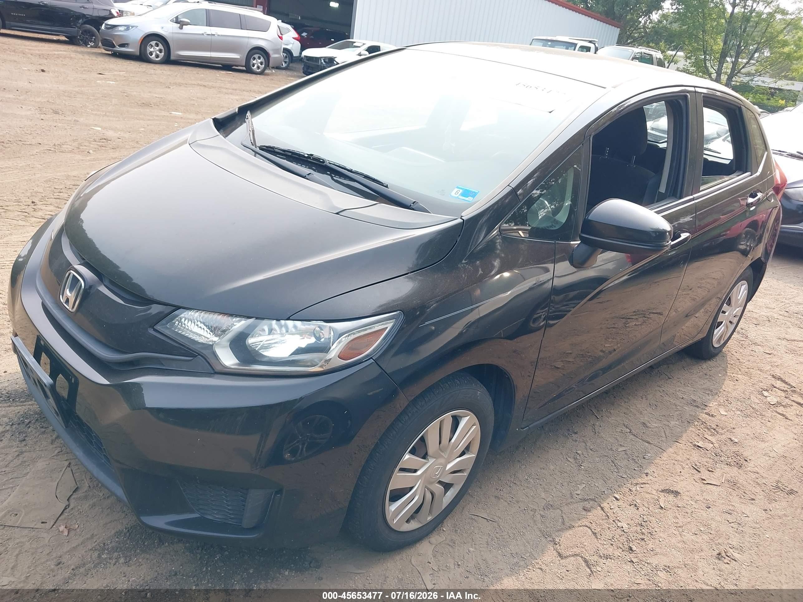 2015 Honda Fit Lx Black vin: 3HGGK5G55FM750234
