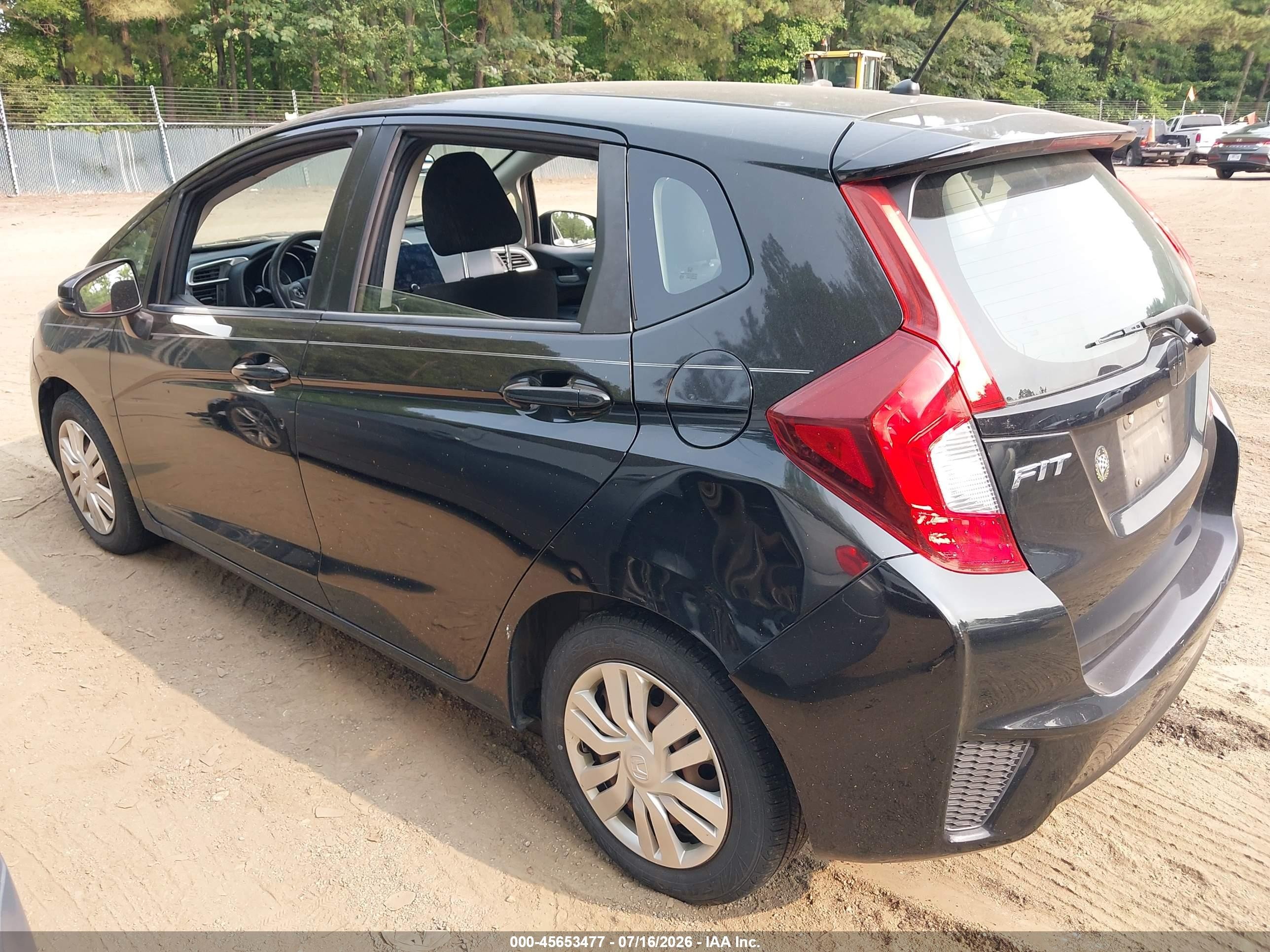 2015 Honda Fit Lx Black vin: 3HGGK5G55FM750234
