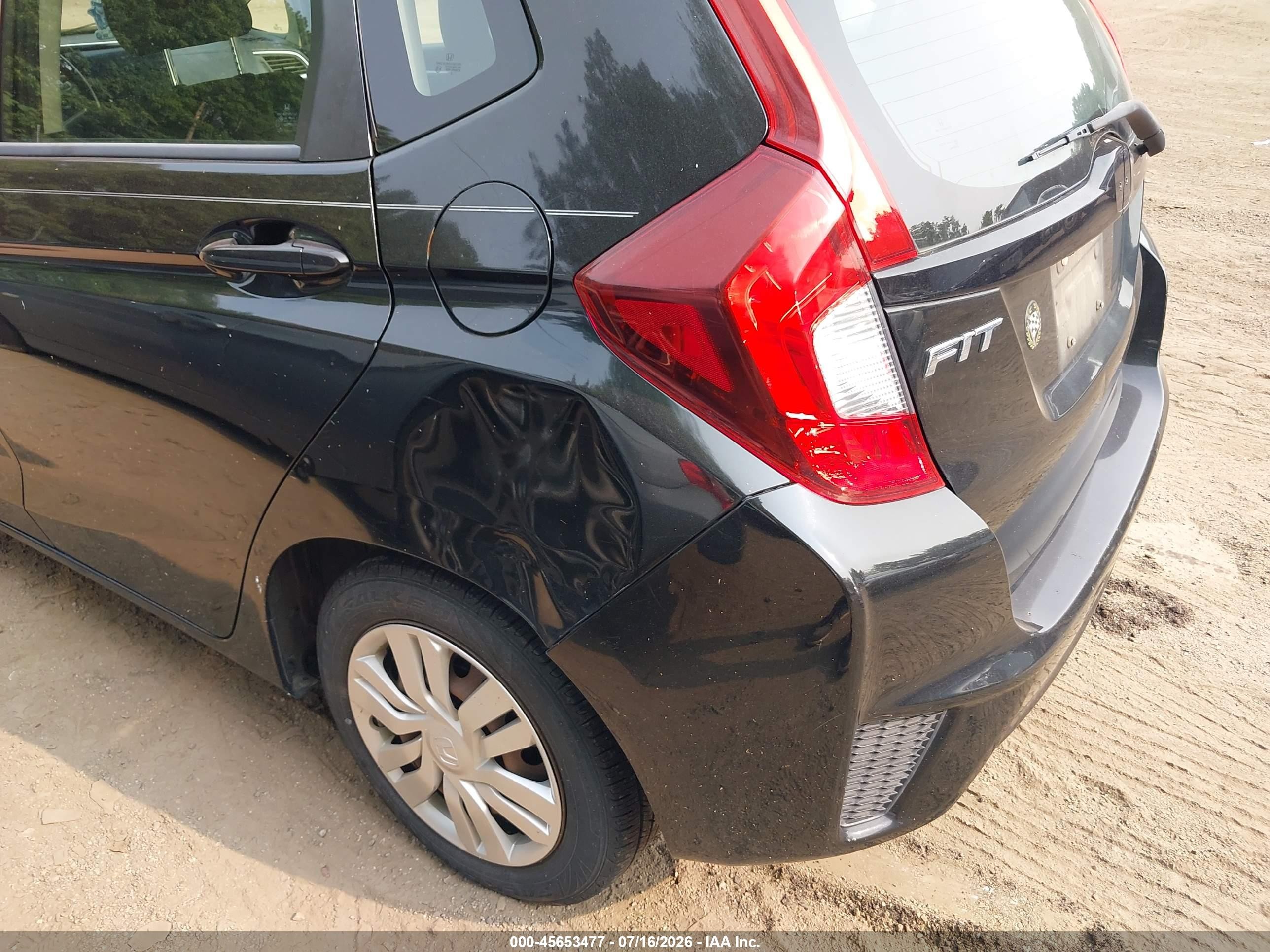2015 Honda Fit Lx Black vin: 3HGGK5G55FM750234