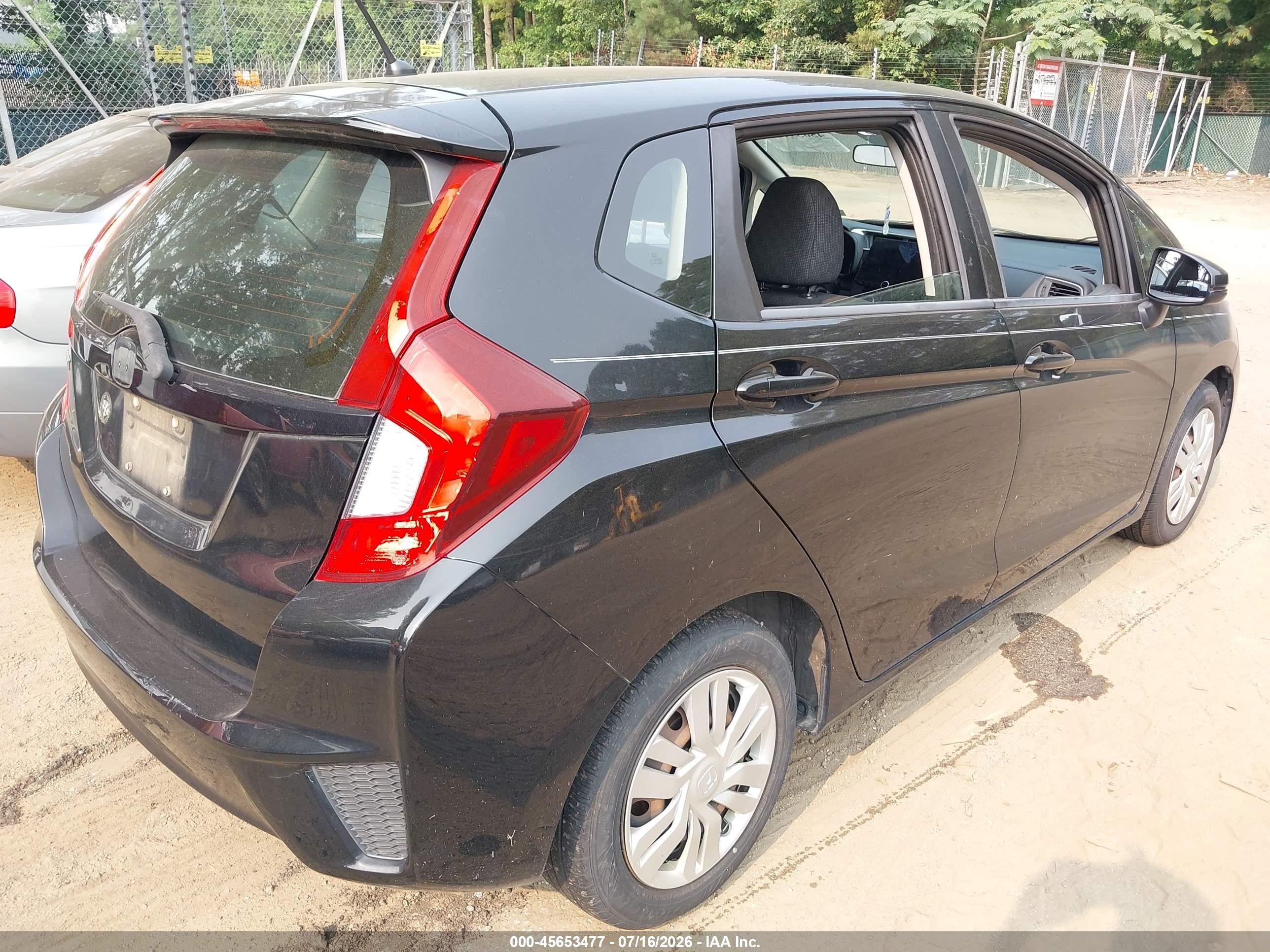 2015 Honda Fit Lx Black vin: 3HGGK5G55FM750234